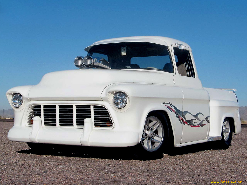 chevy, 1956, автомобили, custom, pick, up