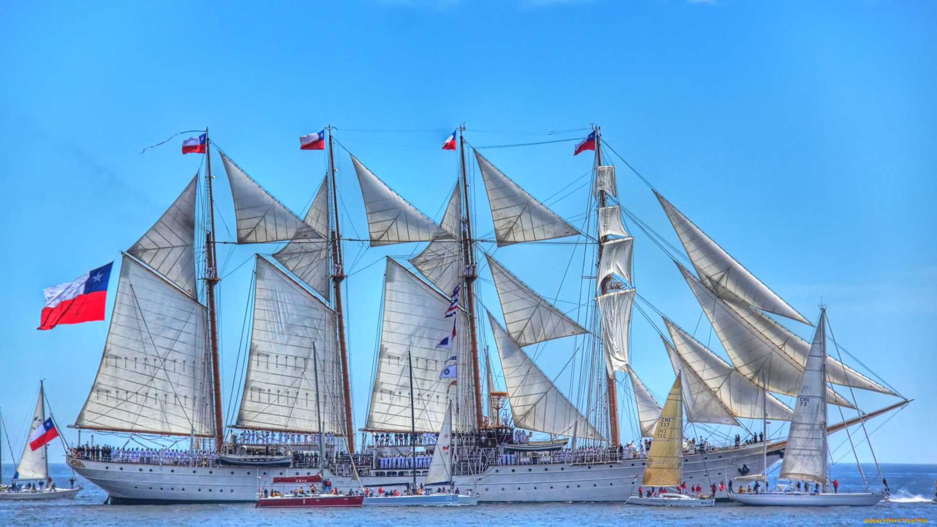 корабли, разные, вместе