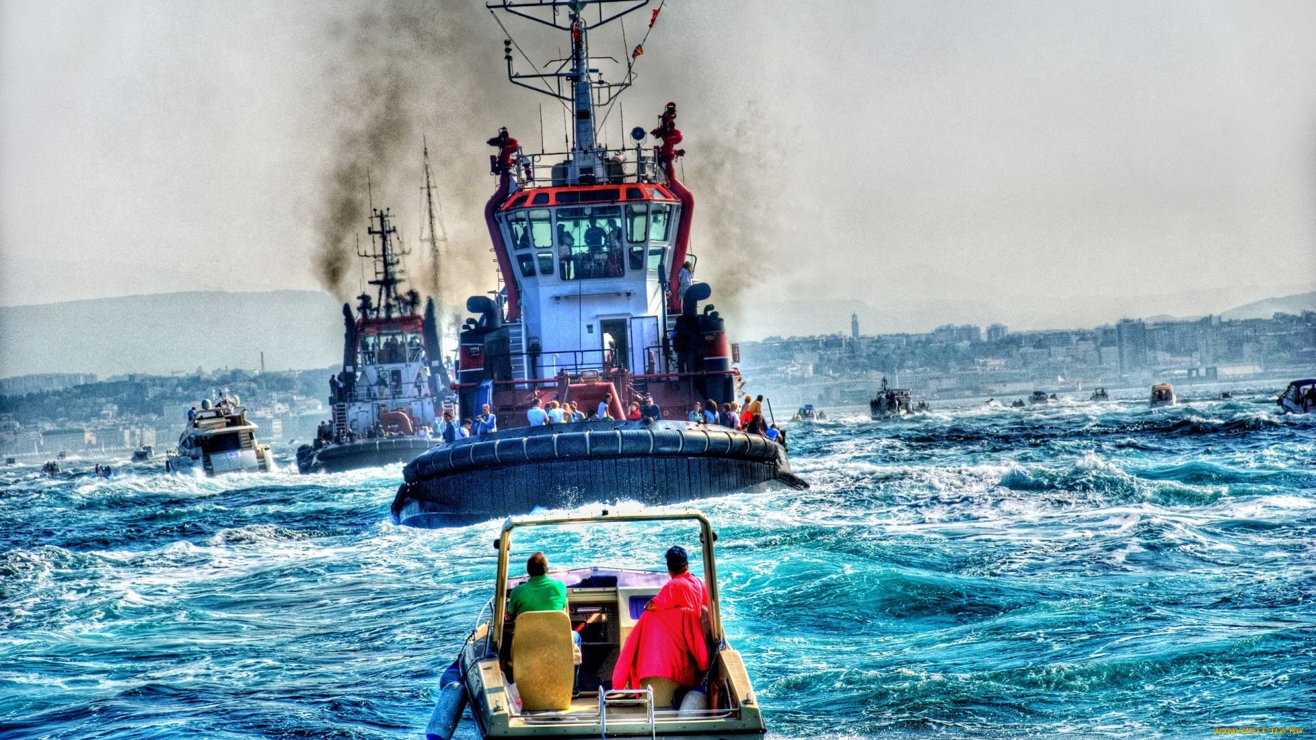 корабли, разные, вместе