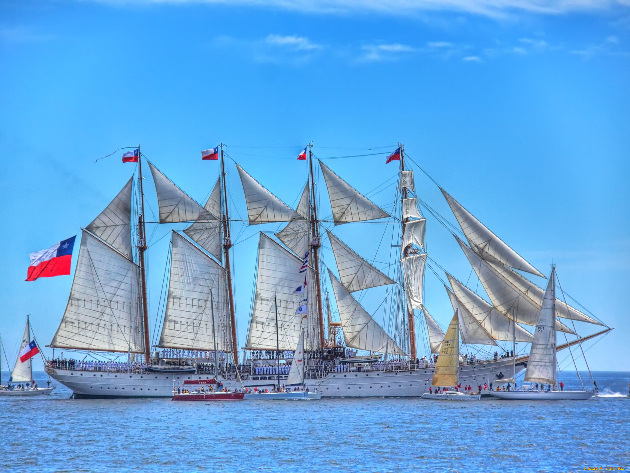 корабли, разные, вместе