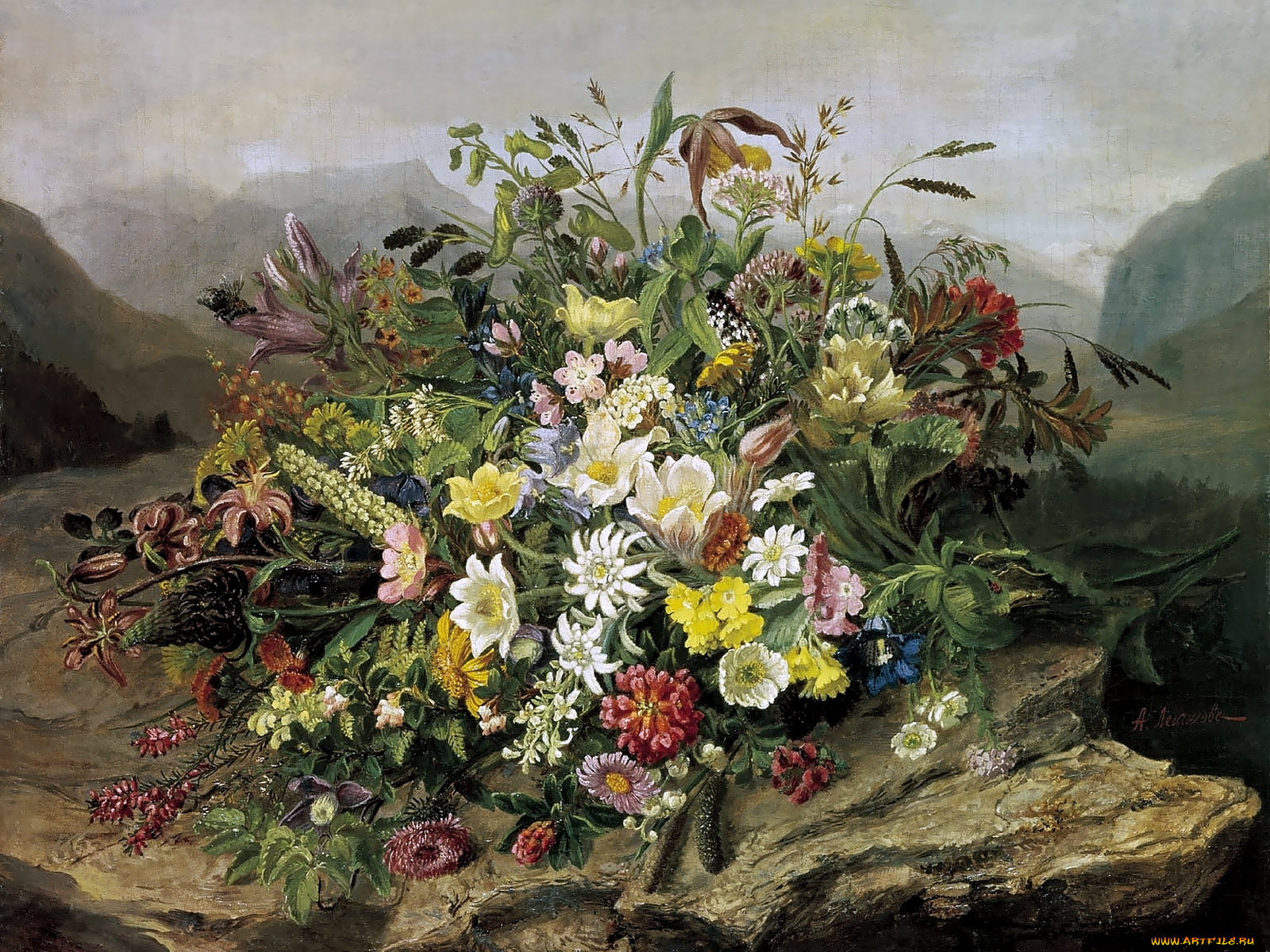 рисованные, цветы