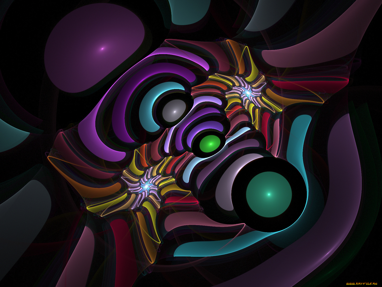 3д, графика, fractal, фракталы, цвета, узор