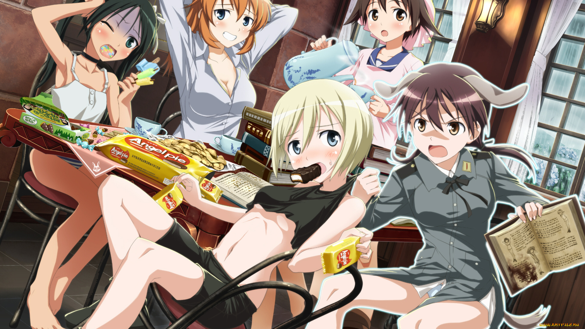 аниме, strike, witches, charlotte, e, yeager, gertrud, barkhorn, erica, hartmann, miyafuji, yoshika