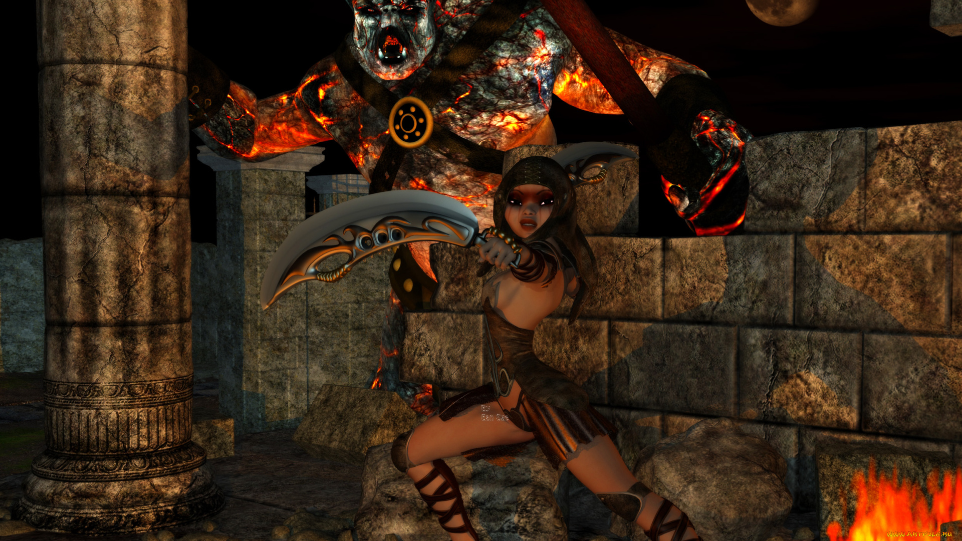 3д, графика, fantasy, фантазия, девушка, существо