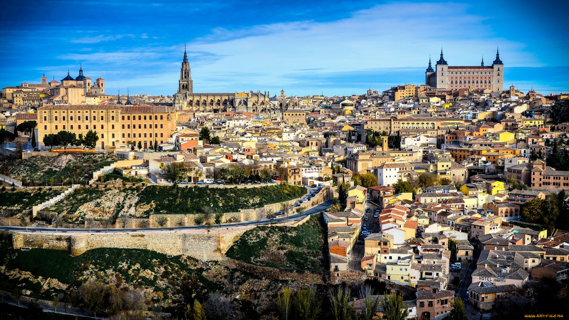 города, толедо, испания, панорама