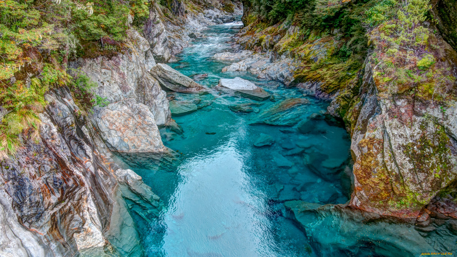 природа, реки, озера, новая, зеландия