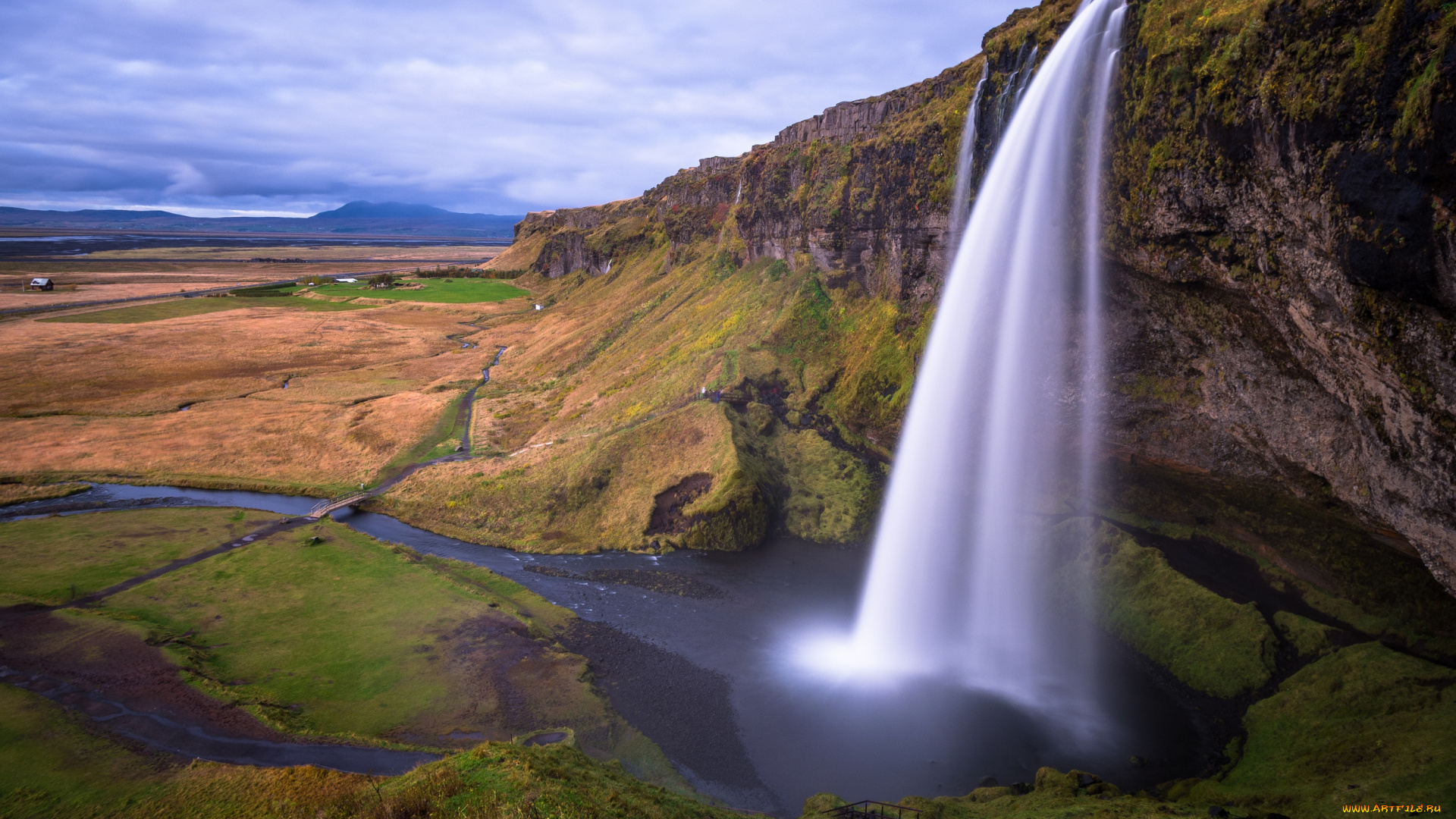 природа, водопады, исландия