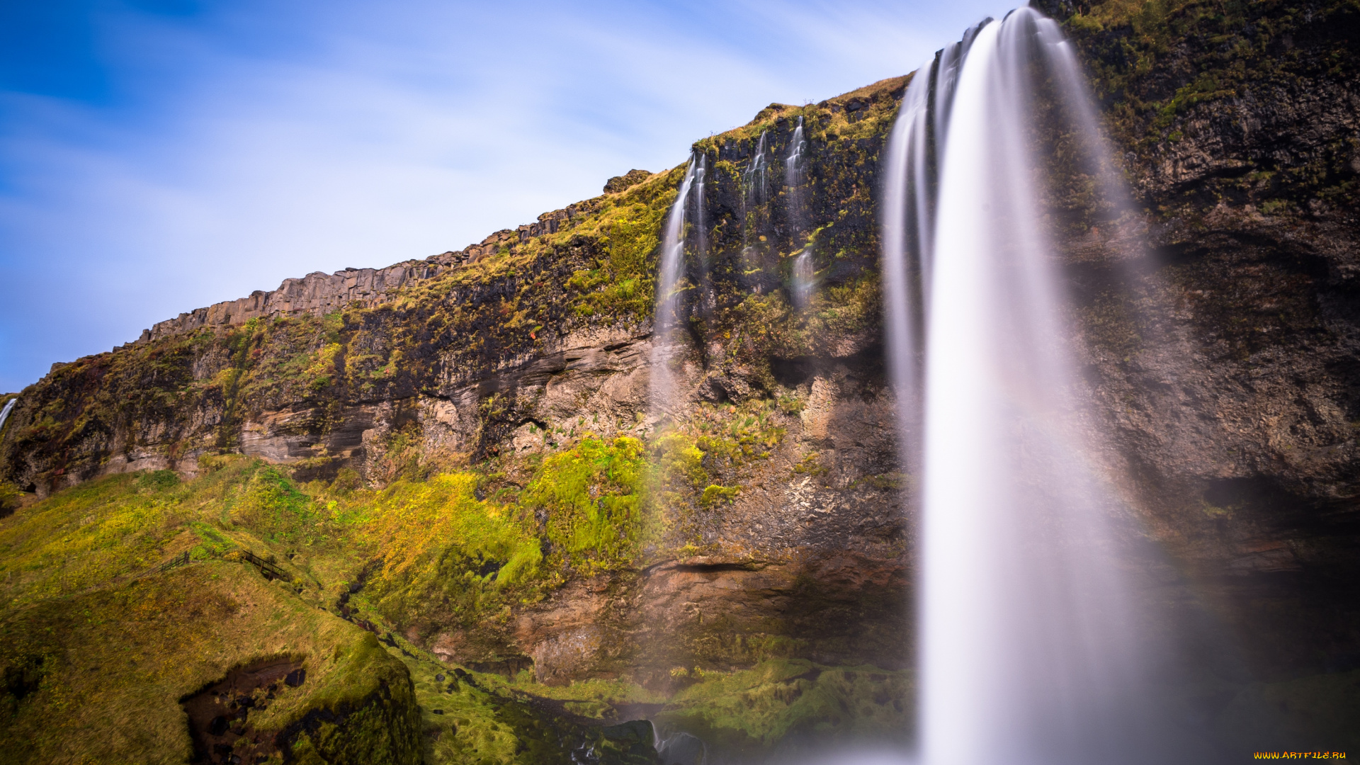 природа, водопады, исландия