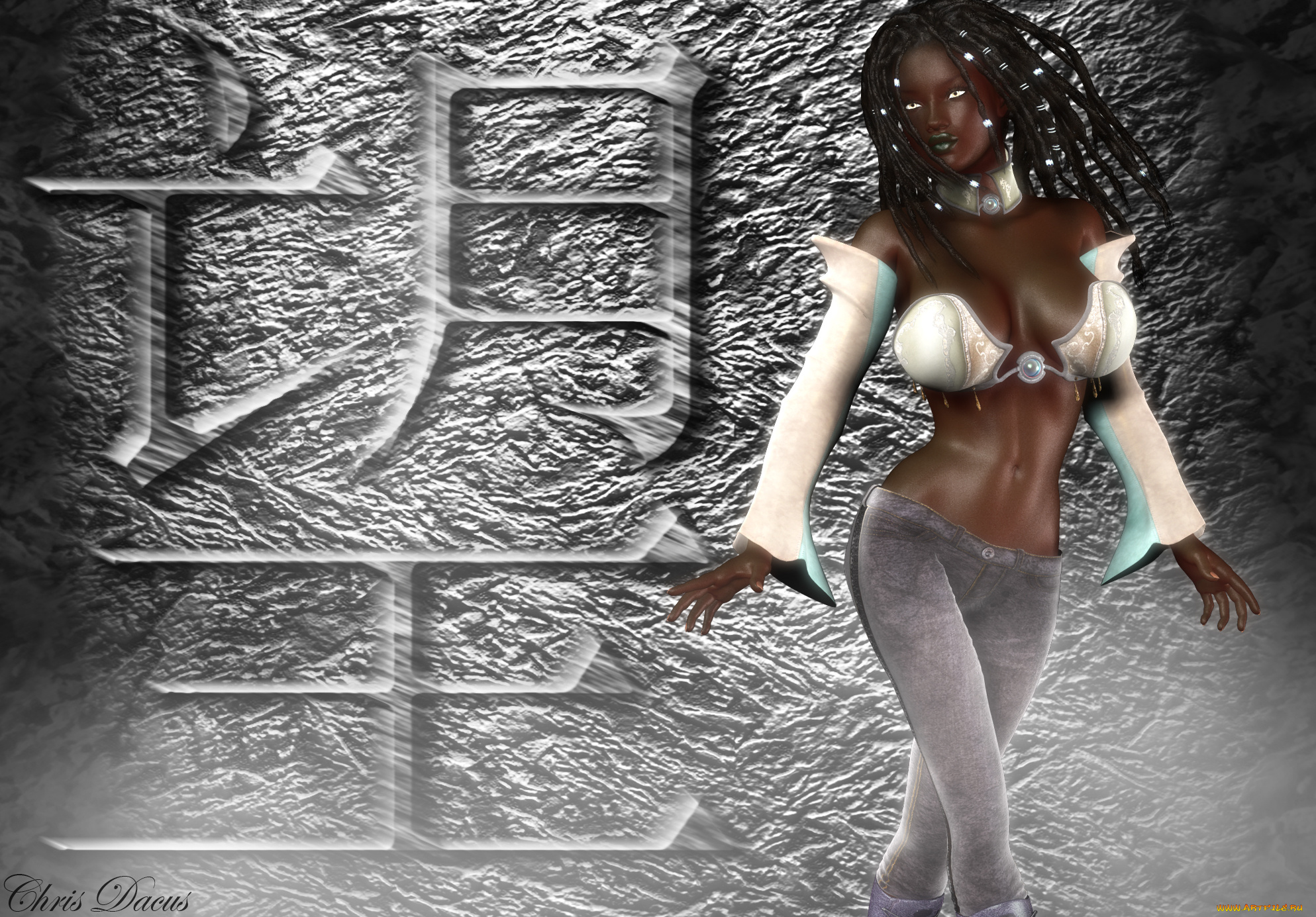 3д, графика, people, люди, стена, девушгка