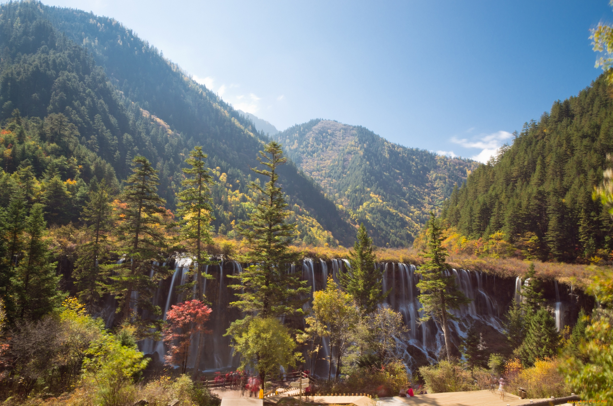 природа, водопады, китай