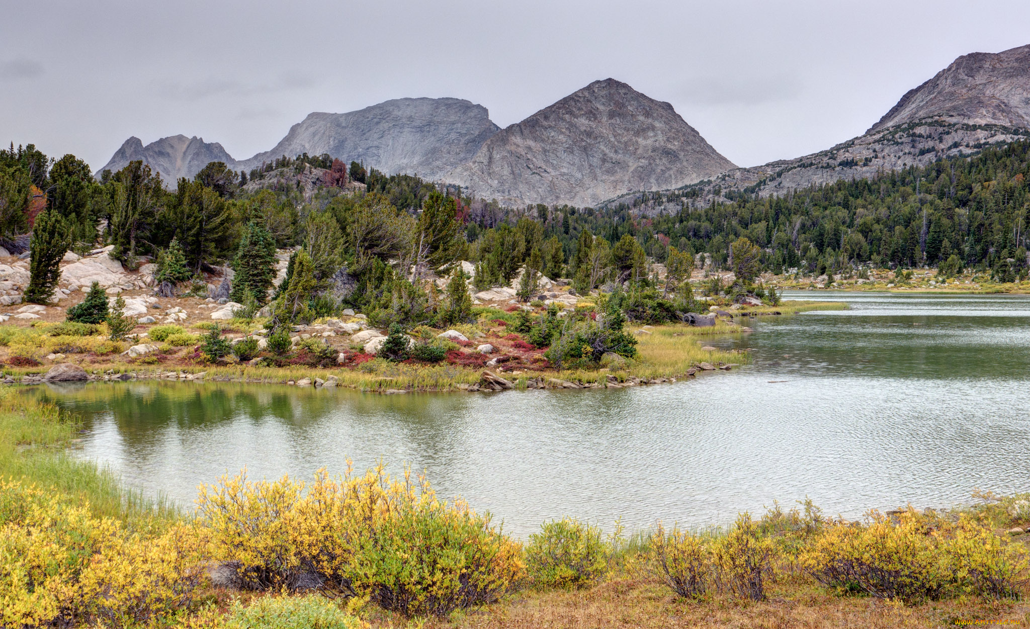 природа, реки, озера, сша, штат, вайоминг, горы