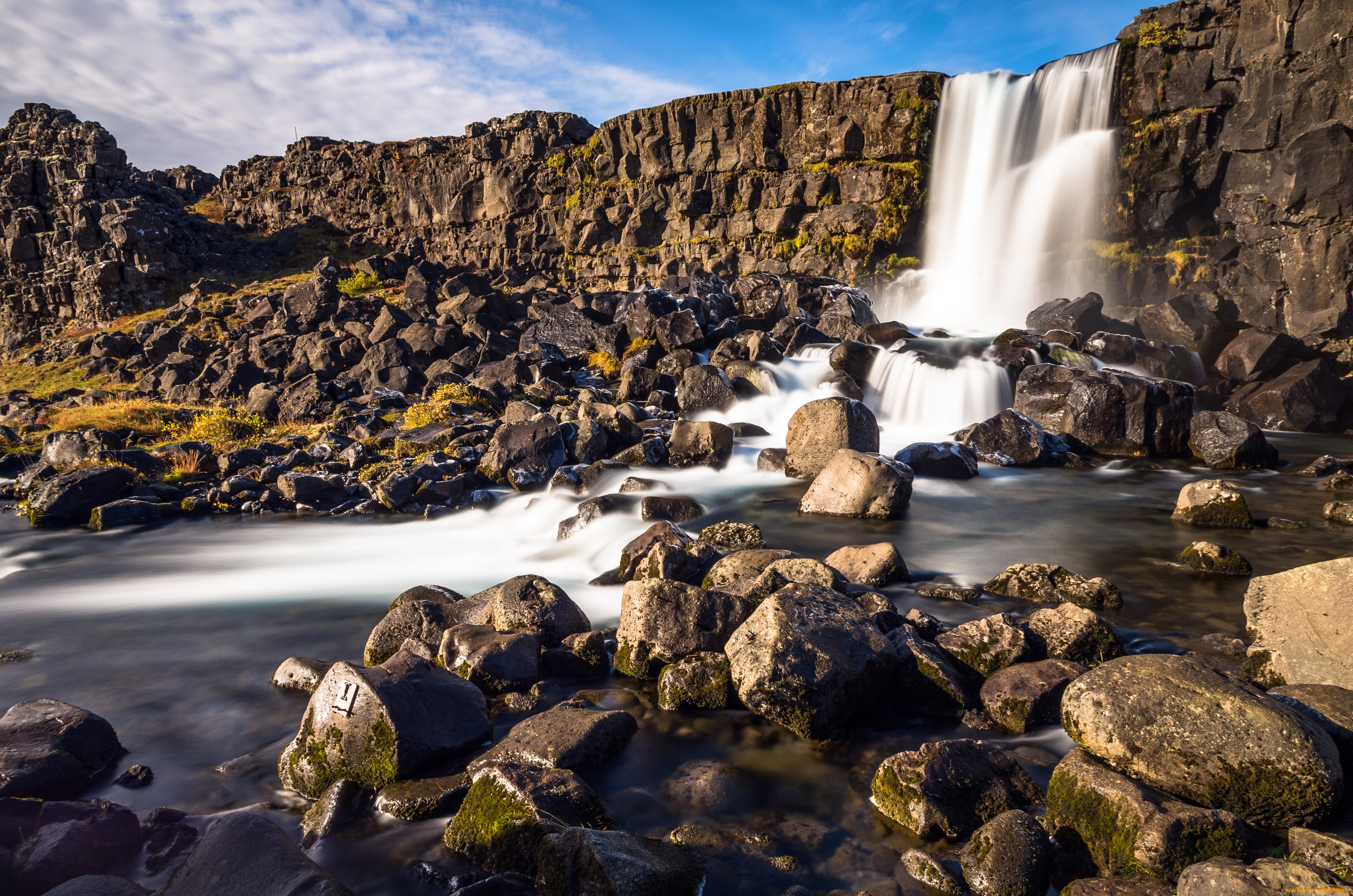 природа, водопады, исландия