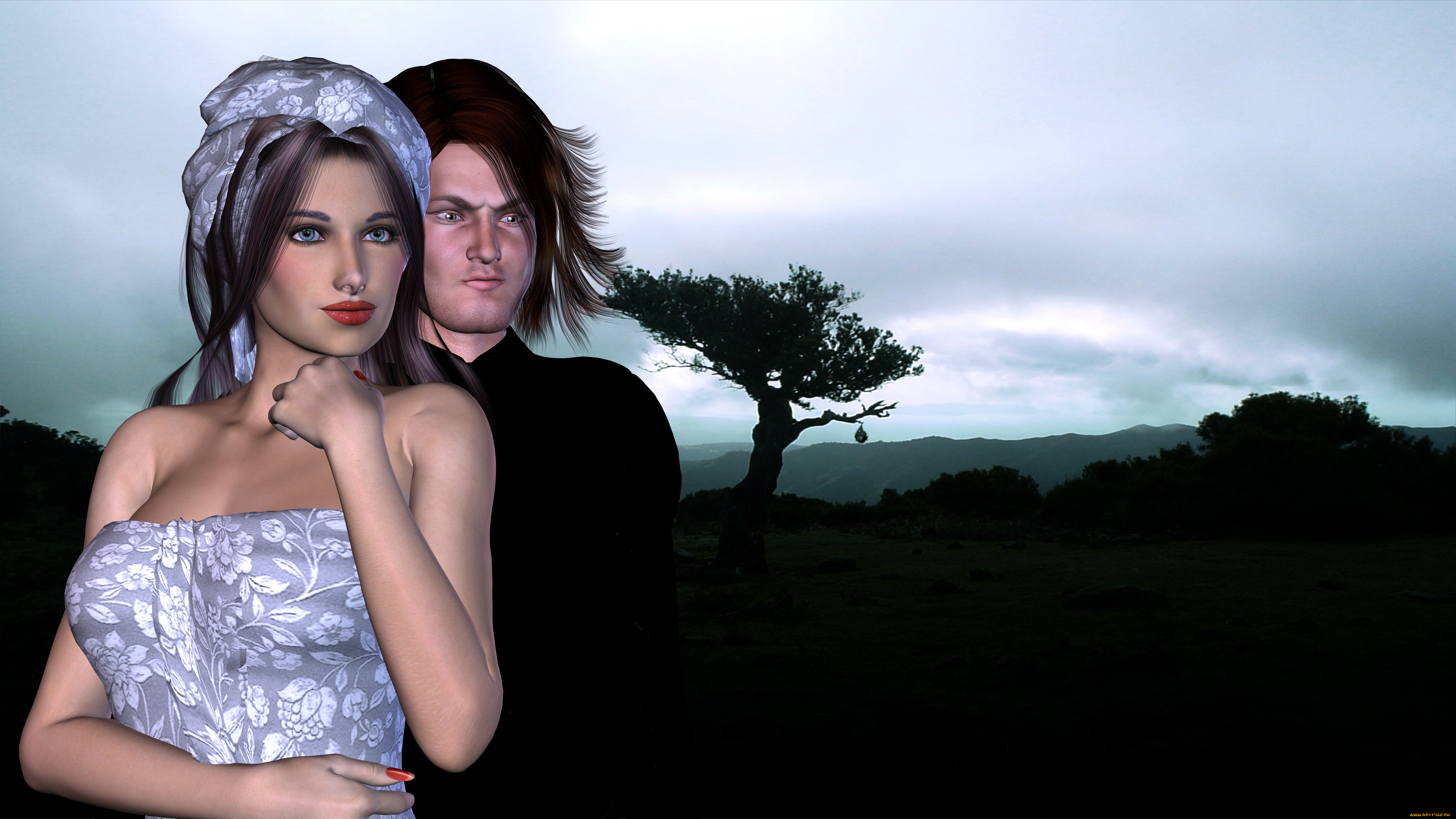 3д, графика, people, люди, девушка, мужчина