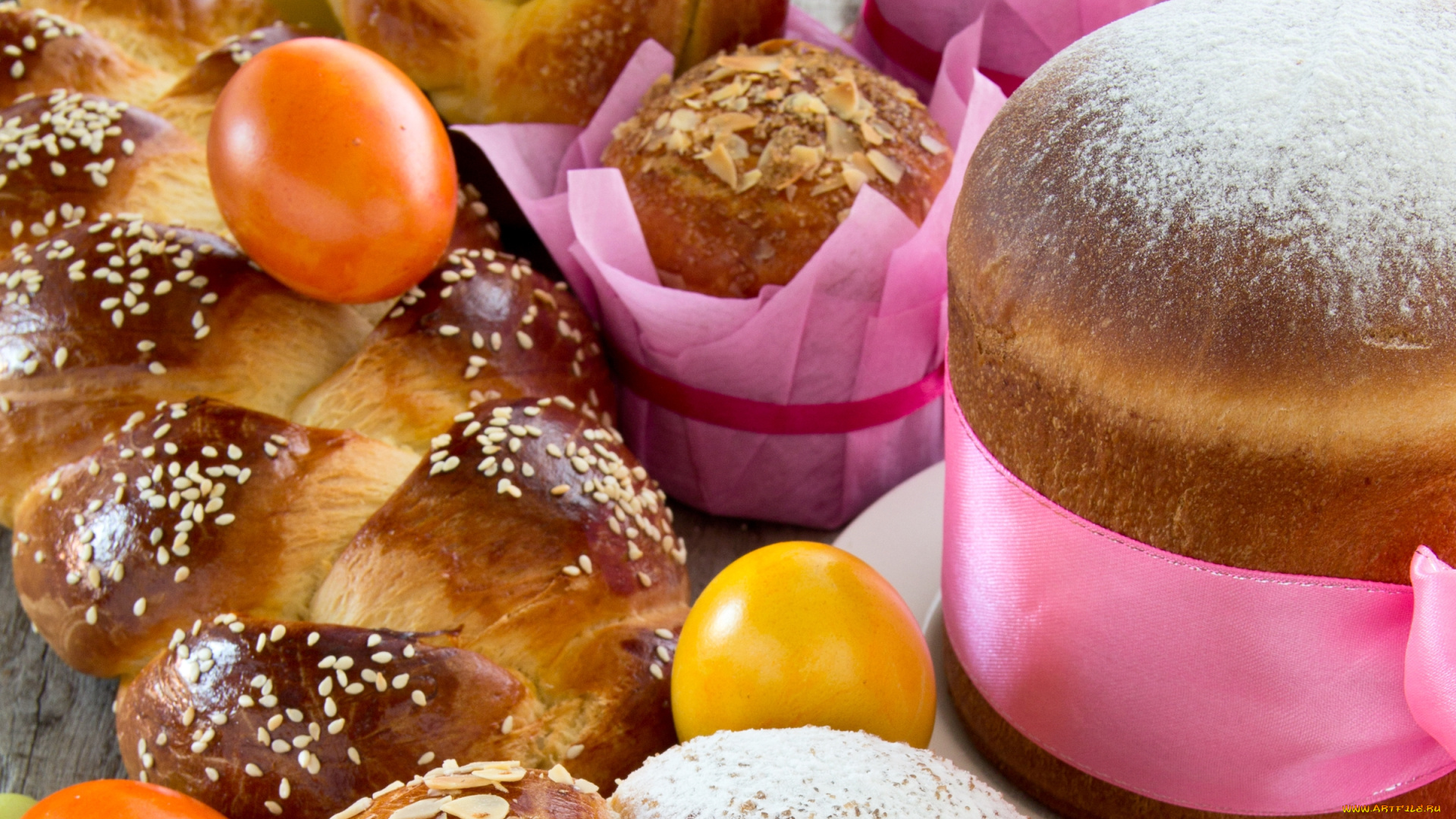 праздничные, пасха, куличи, яйца