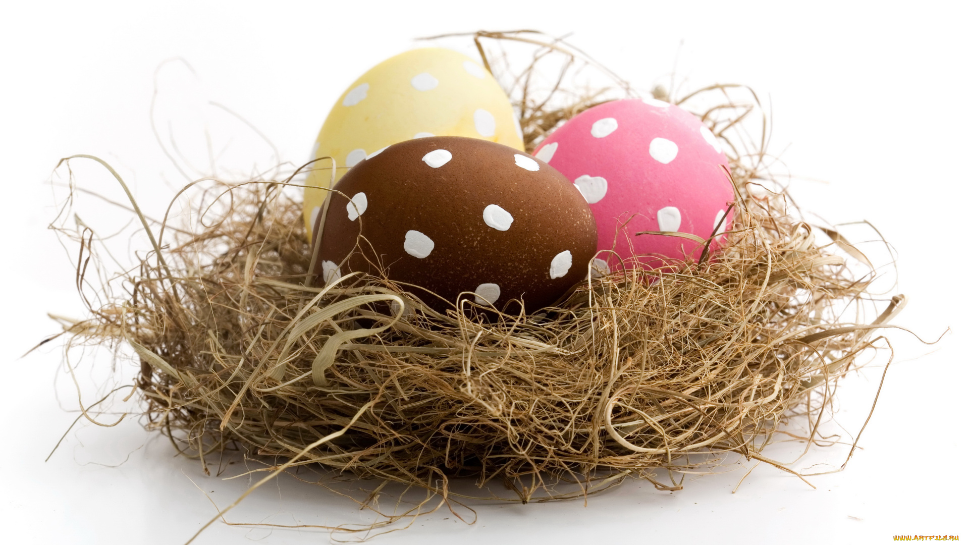 праздничные, пасха, яйца, солома