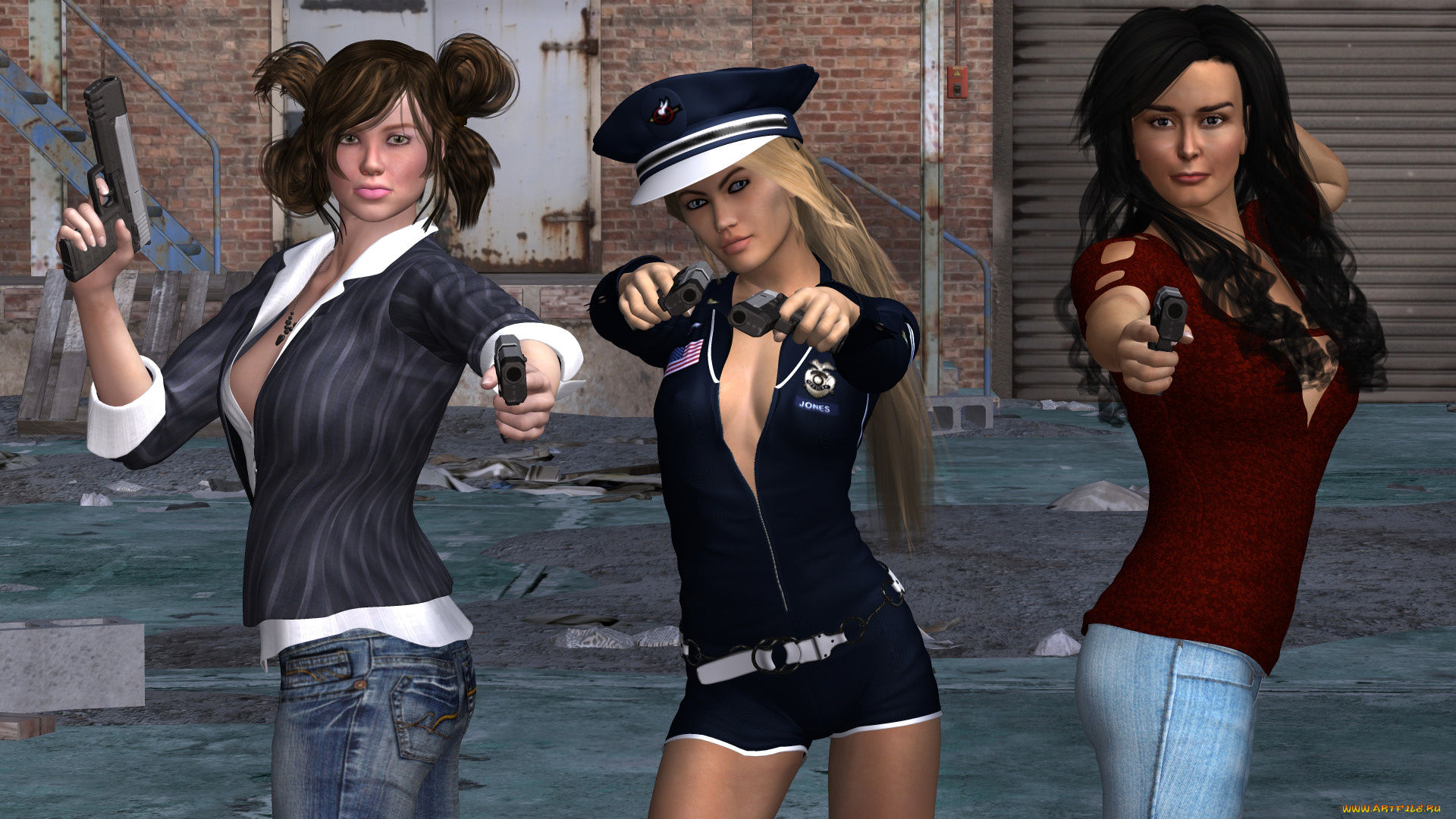 3д, графика, фантазия, , fantasy, фон, взгляд, девушки, оружие