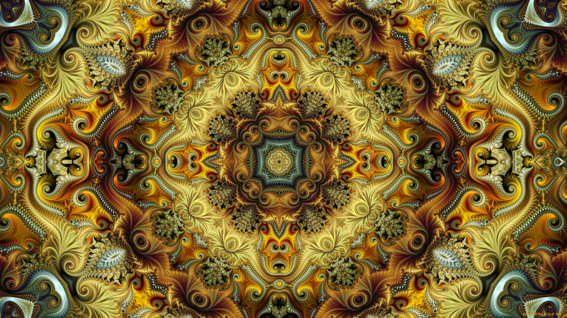 3д, графика, фракталы, , fractal, фон, цвета, узор