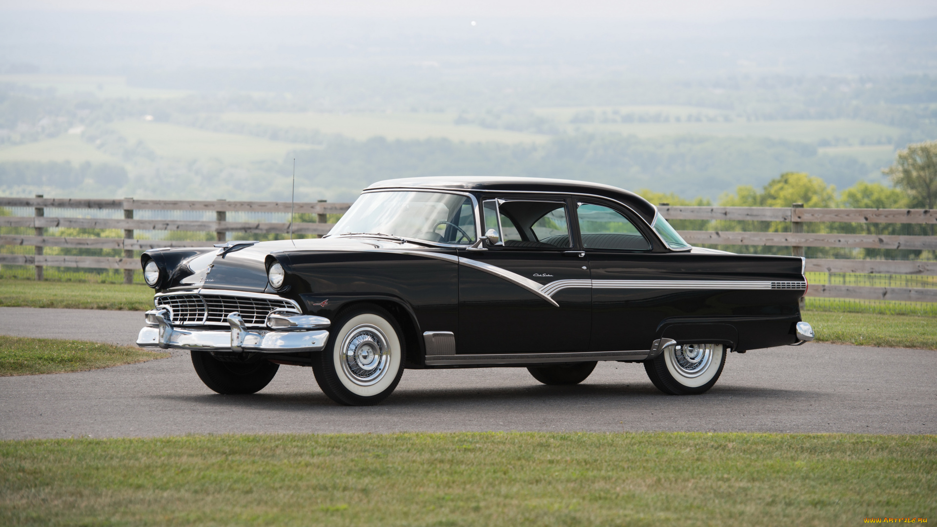 автомобили, ford, полноразмерный, чeрный, fairlane, crown, victoria, сeдан