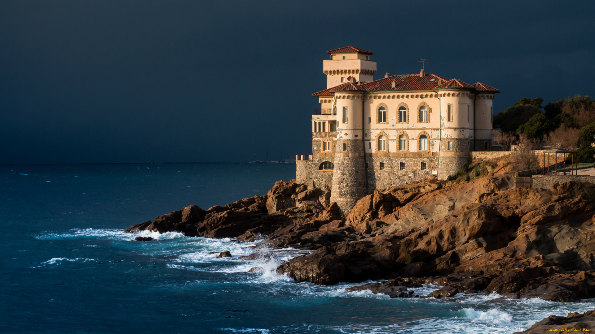 castel, boccale, города, замки, италии, замок, побережье