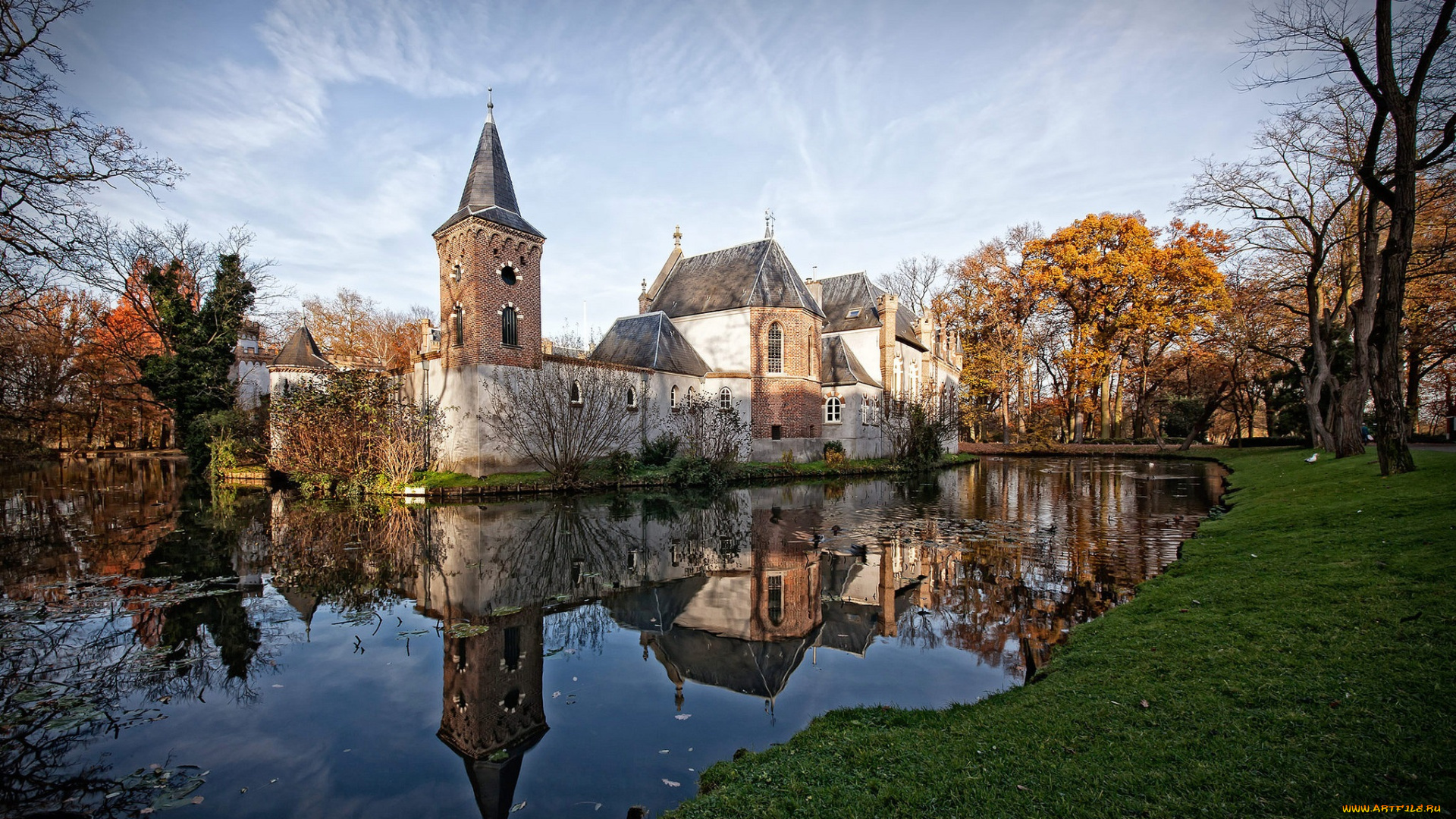 stapelen, castle, города, -, дворцы, , замки, , крепости, замок, пруд, парк