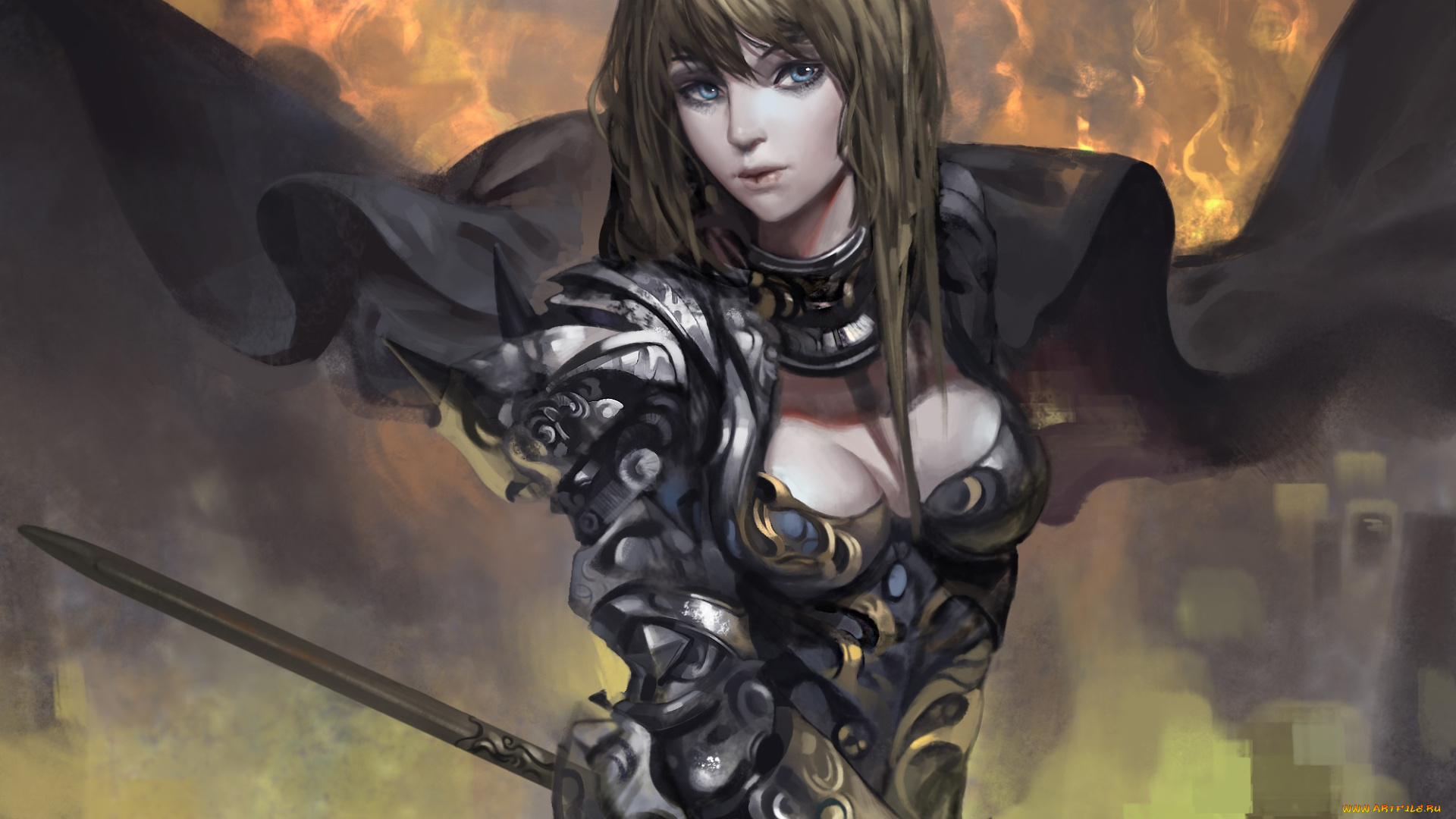 фэнтези, девушки, броня, доспехи, девушка