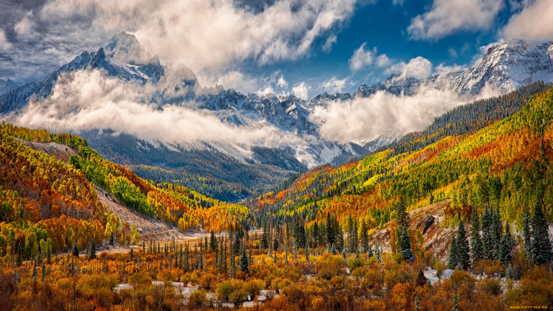 природа, пейзажи, горы, лес, осень