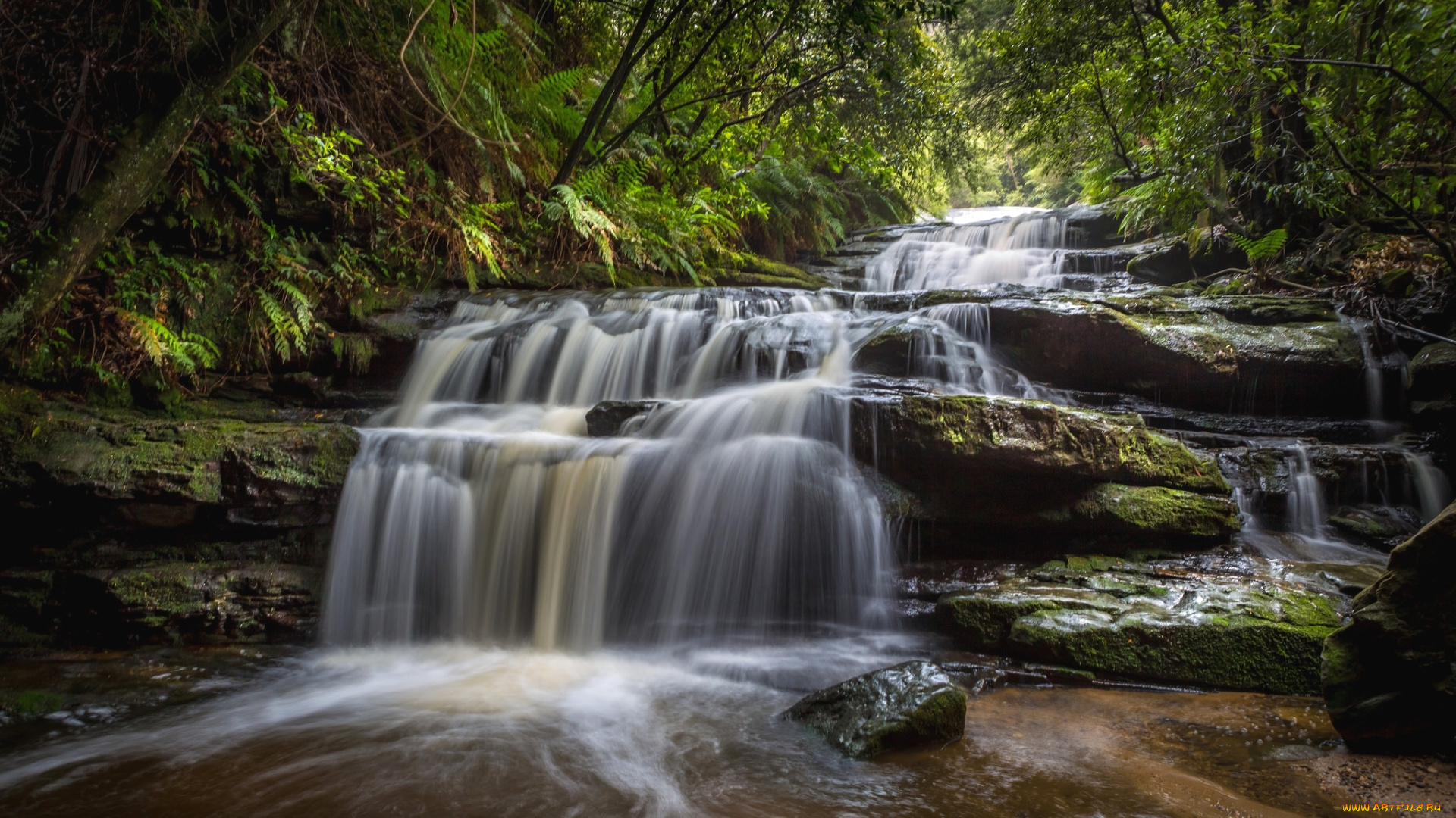 природа, водопады, вода, водопад, камни, поток