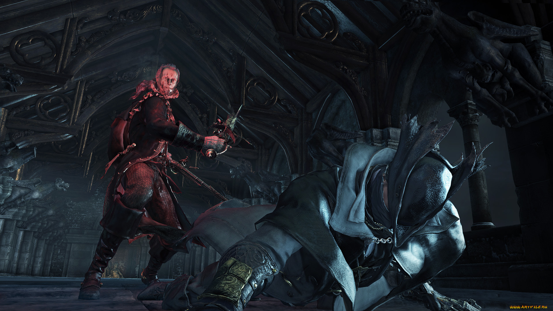 видео, игры, bloodborne, сражение