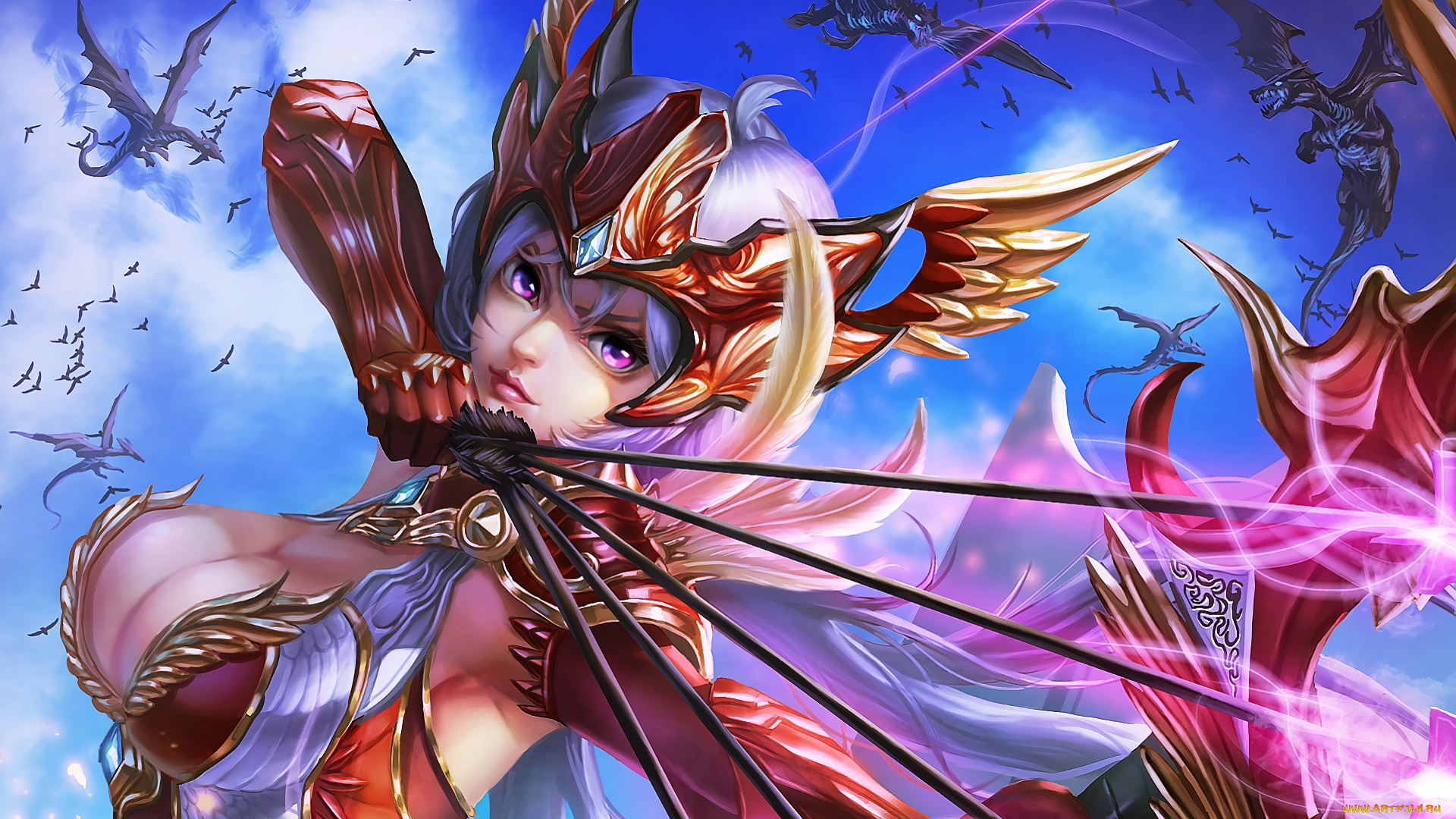 видео, игры, dota, 2, девушка, взгляд, фон