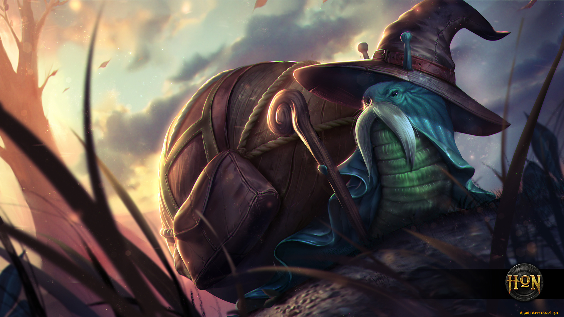 видео, игры, heroes, of, newerth, улитка, шляпа, маг, посох, heroes, of, newerth, shellshock, packsnail