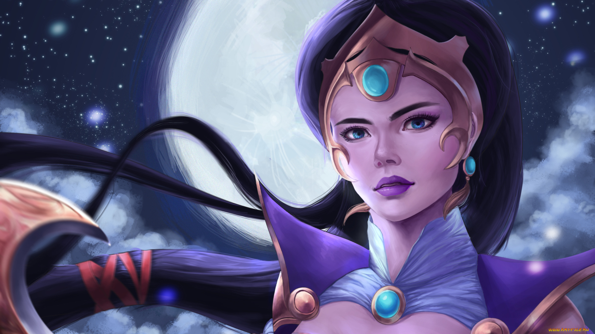 видео, игры, league, of, legends, diana, lol, league, of, legends, арт, взгляд, луна