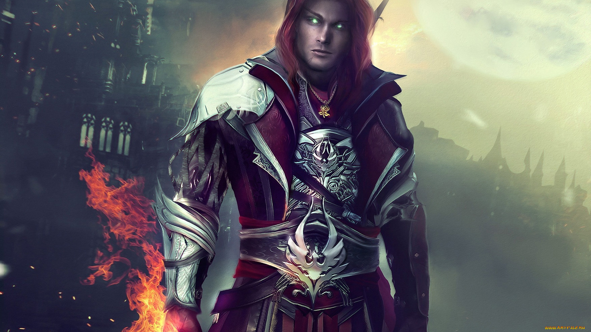 видео, игры, world, of, warcraft, vyrandil, rivorndir, art, wow, world, of, warcraft, мужчина, эльф, огонь, pyromancer