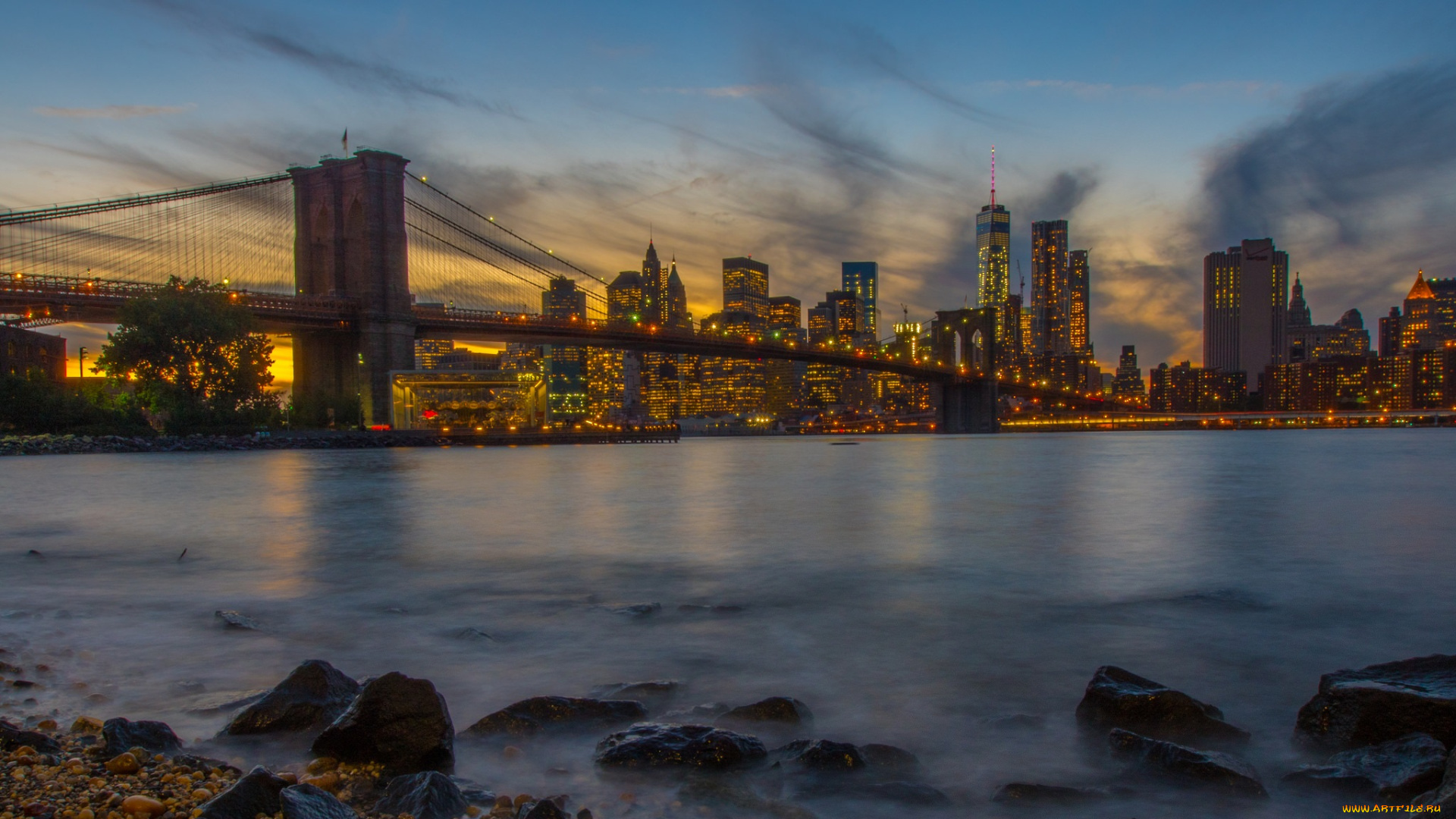 brooklyn, bridge, manhattan, города, нью-йорк, , сша, пролив, мост