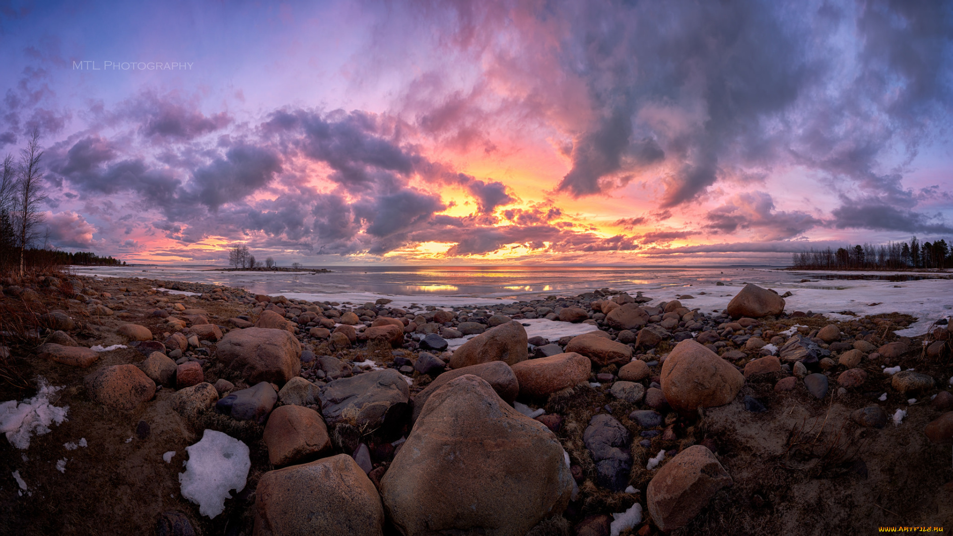 природа, побережье, камни, море