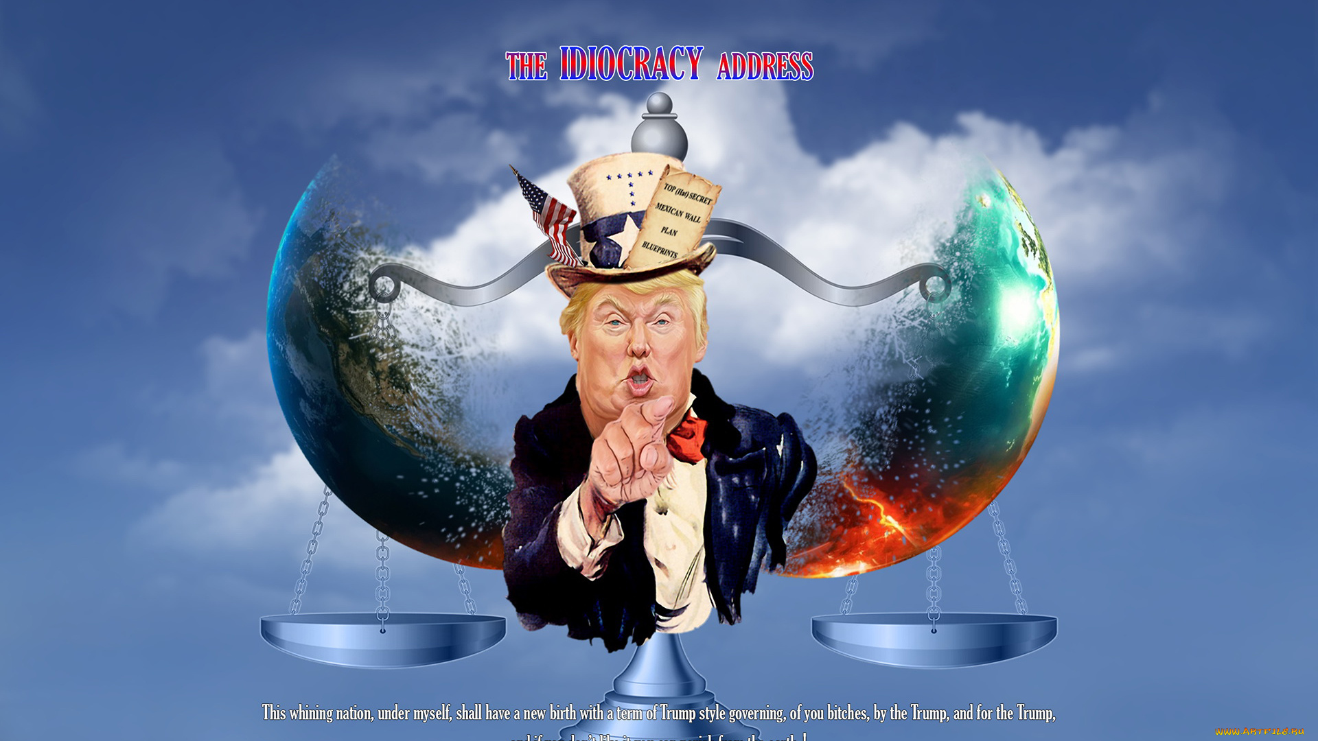 рисованное, люди, мужчина, фон, взгляд, весы, земля