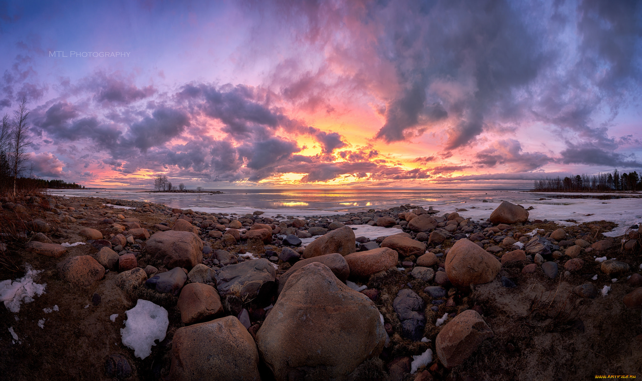 природа, побережье, камни, море