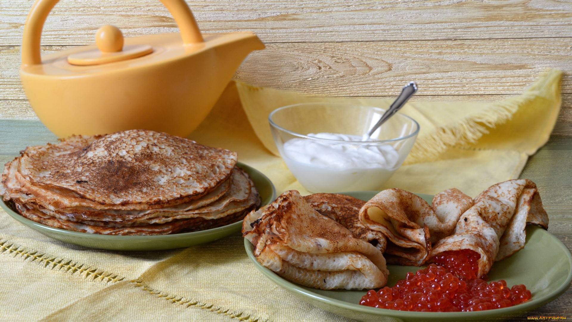 еда, блины, , оладьи, сметана, икра