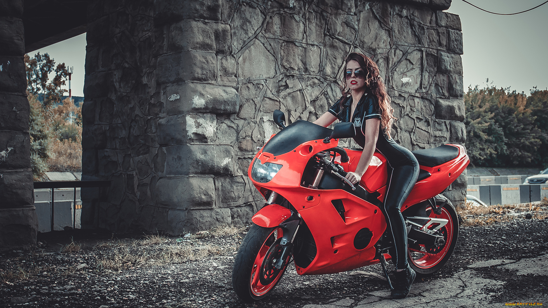 мотоциклы, мото, с, девушкой, девушки