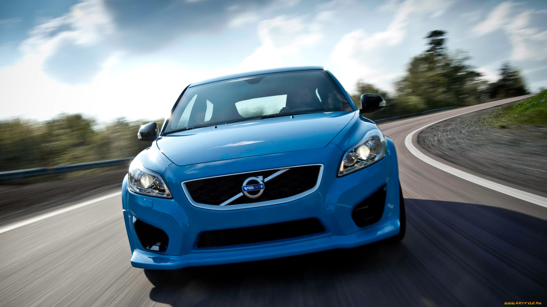 автомобили, volvo, шоссе, скорость, голубая, вольво, дорога