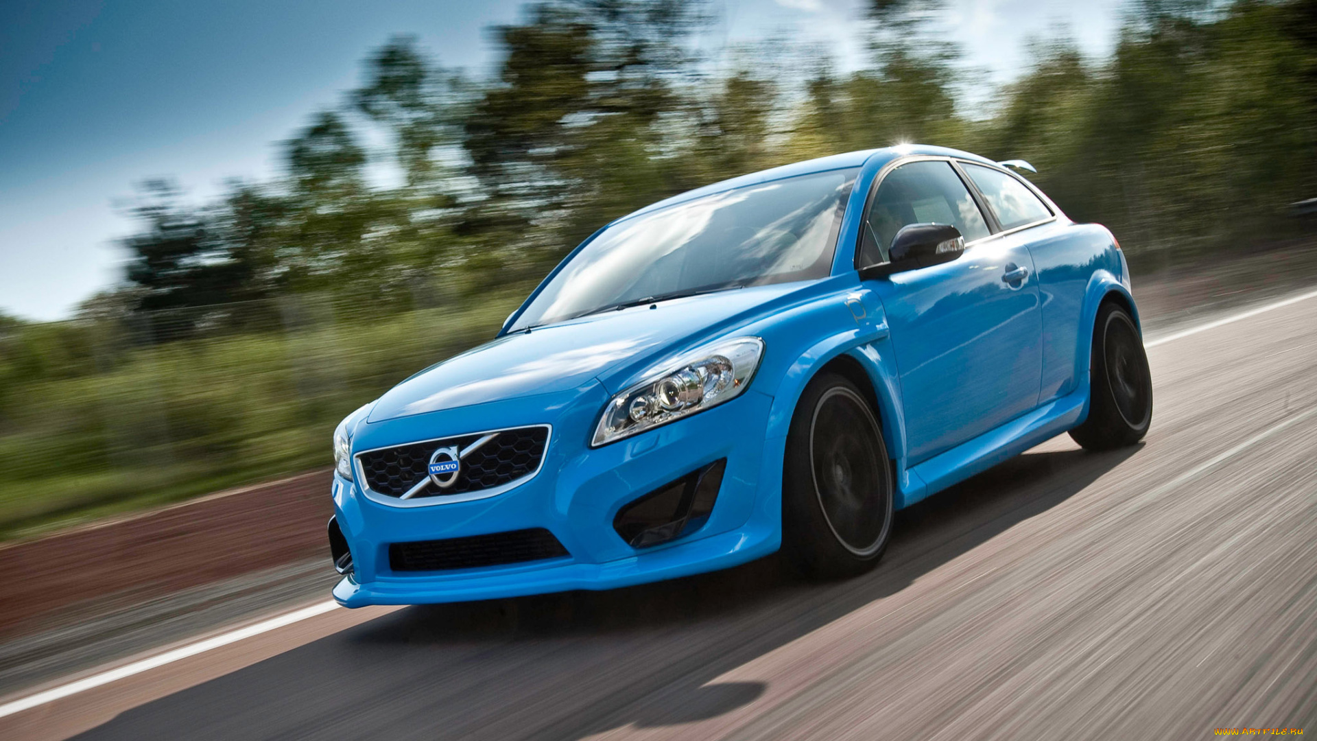 автомобили, volvo, вольво, скорость, голубая, шоссе, дорога