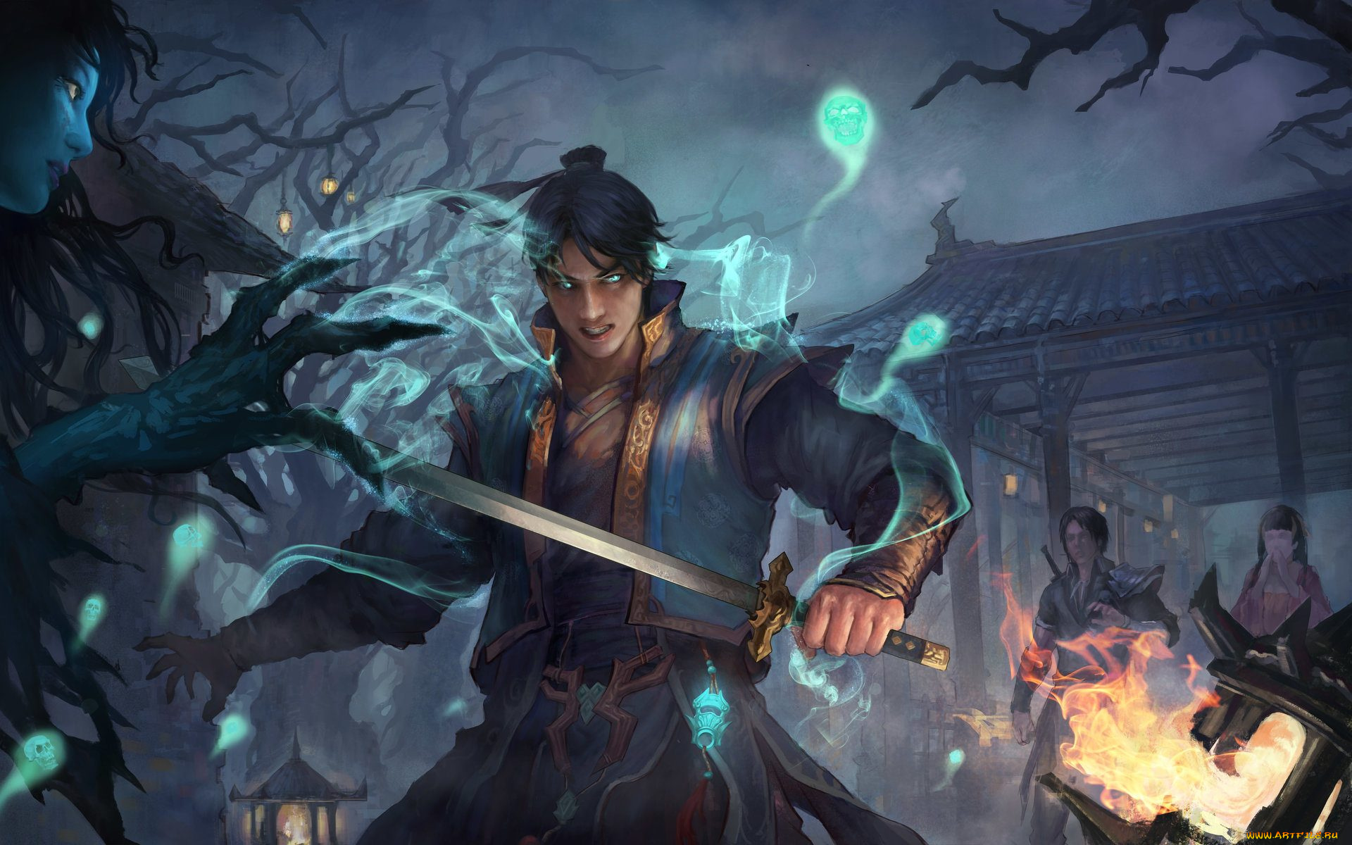 видео, игры, ~~~другое~~~, нежить, меч, парень, магия