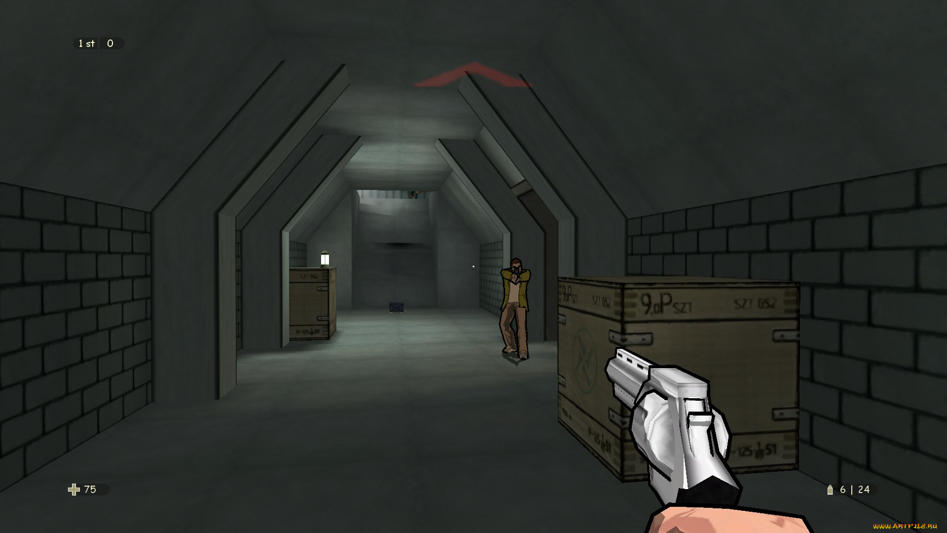 видео, игры, xiii, оружие, перестрелка, подвал, ящики