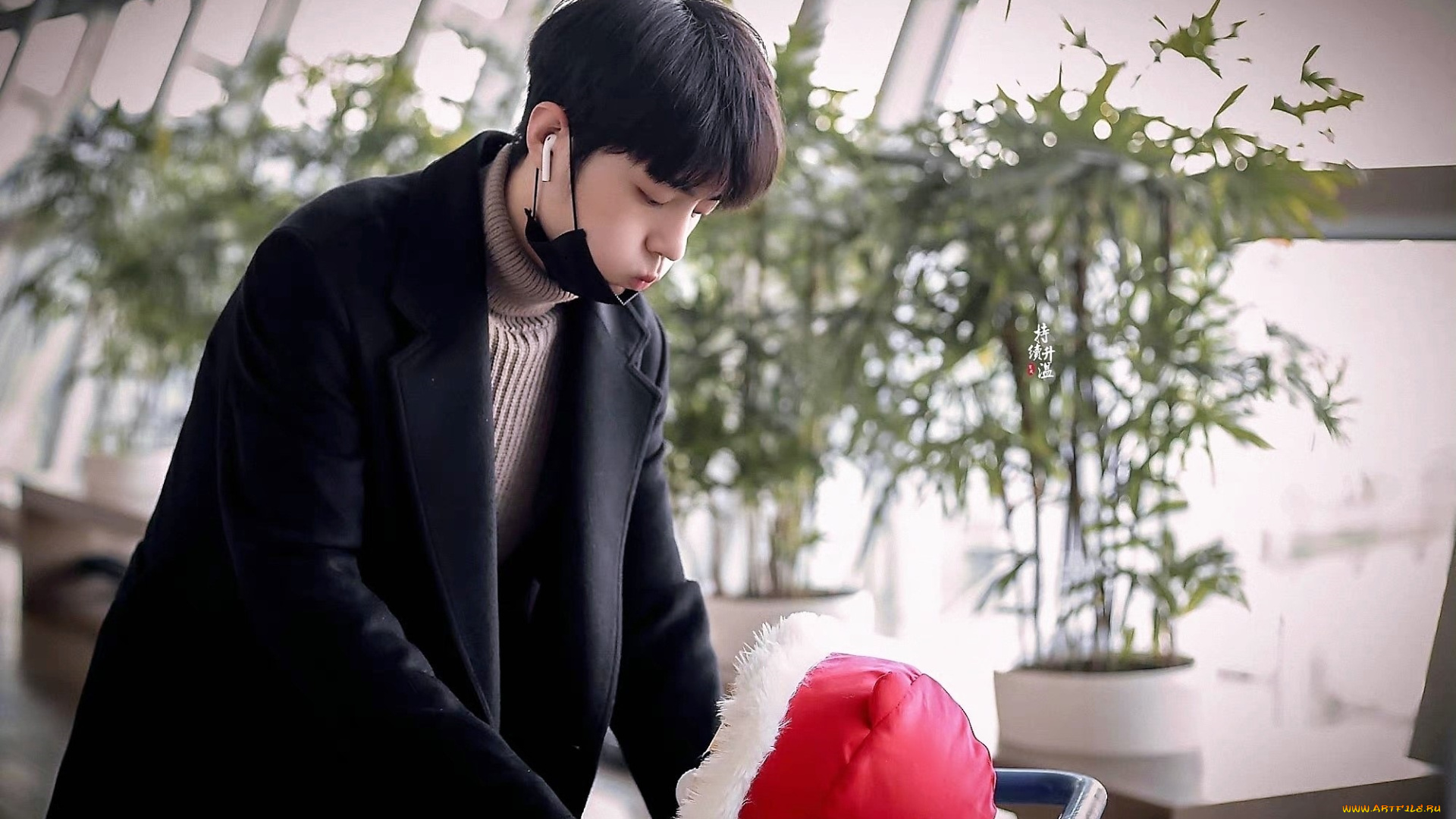 мужчины, xiao, zhan, актер, маска, пальто, ребенок