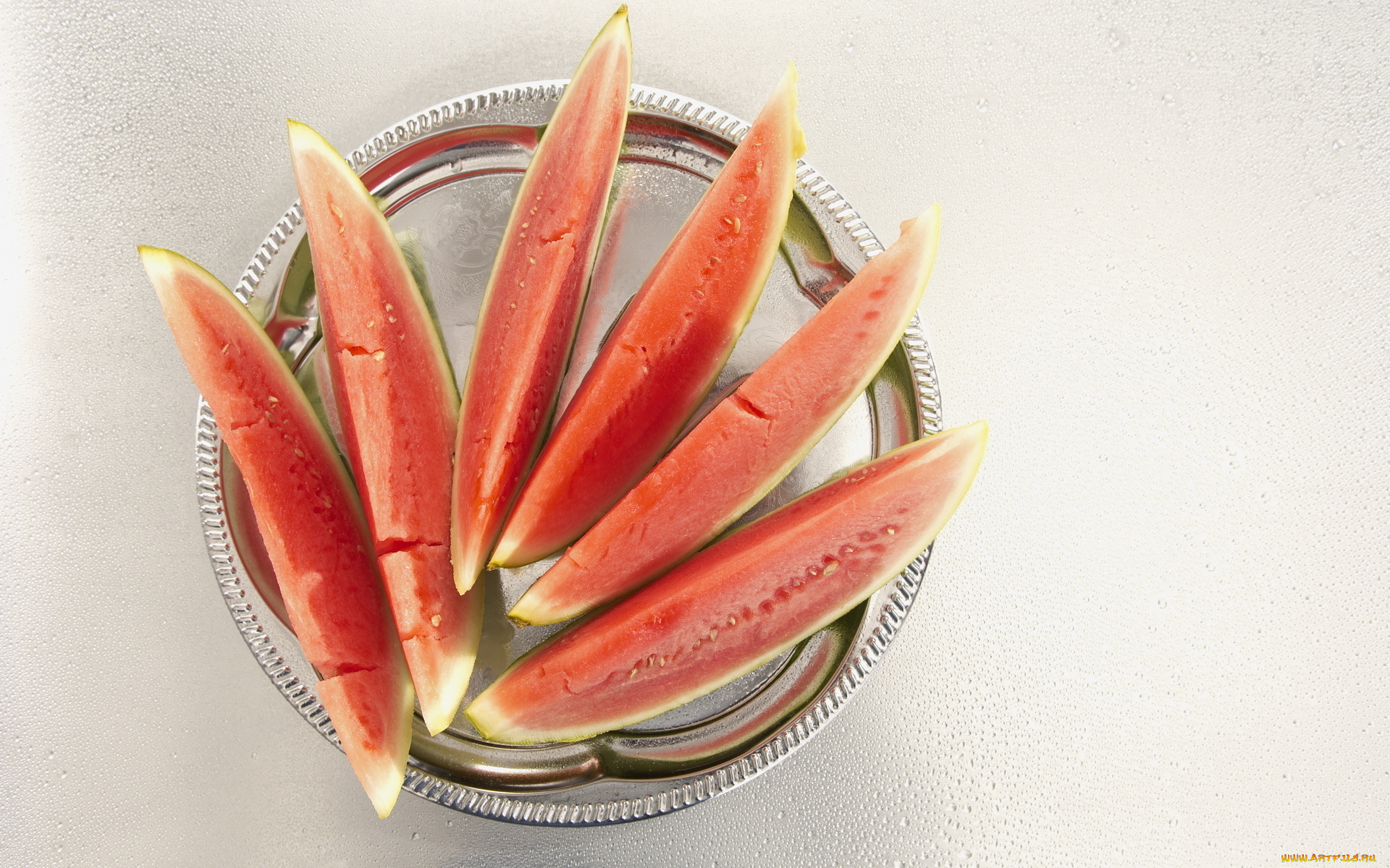 еда, арбуз, миска, ломтики