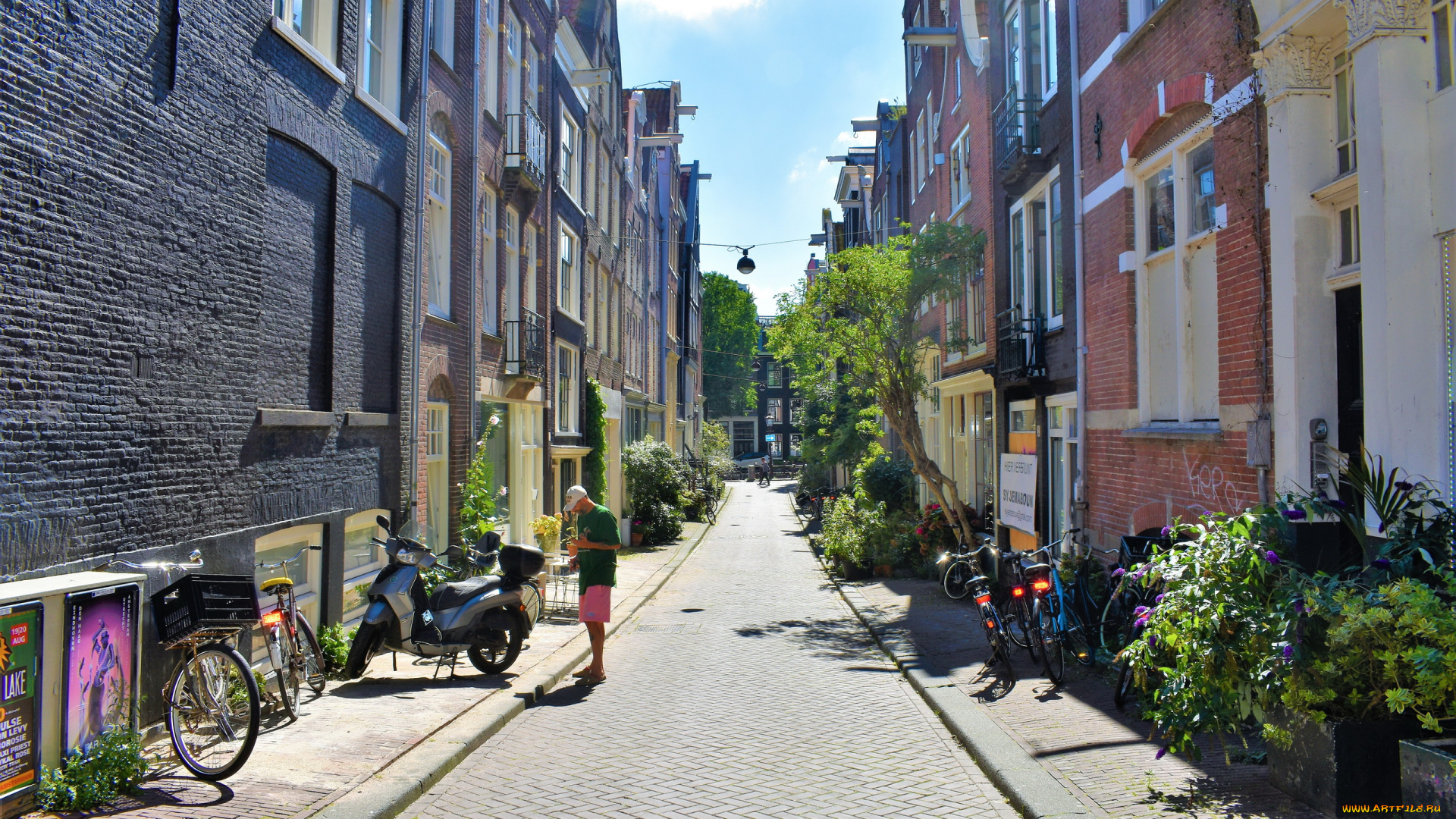 города, амстердам, , нидерланды, улица, здания