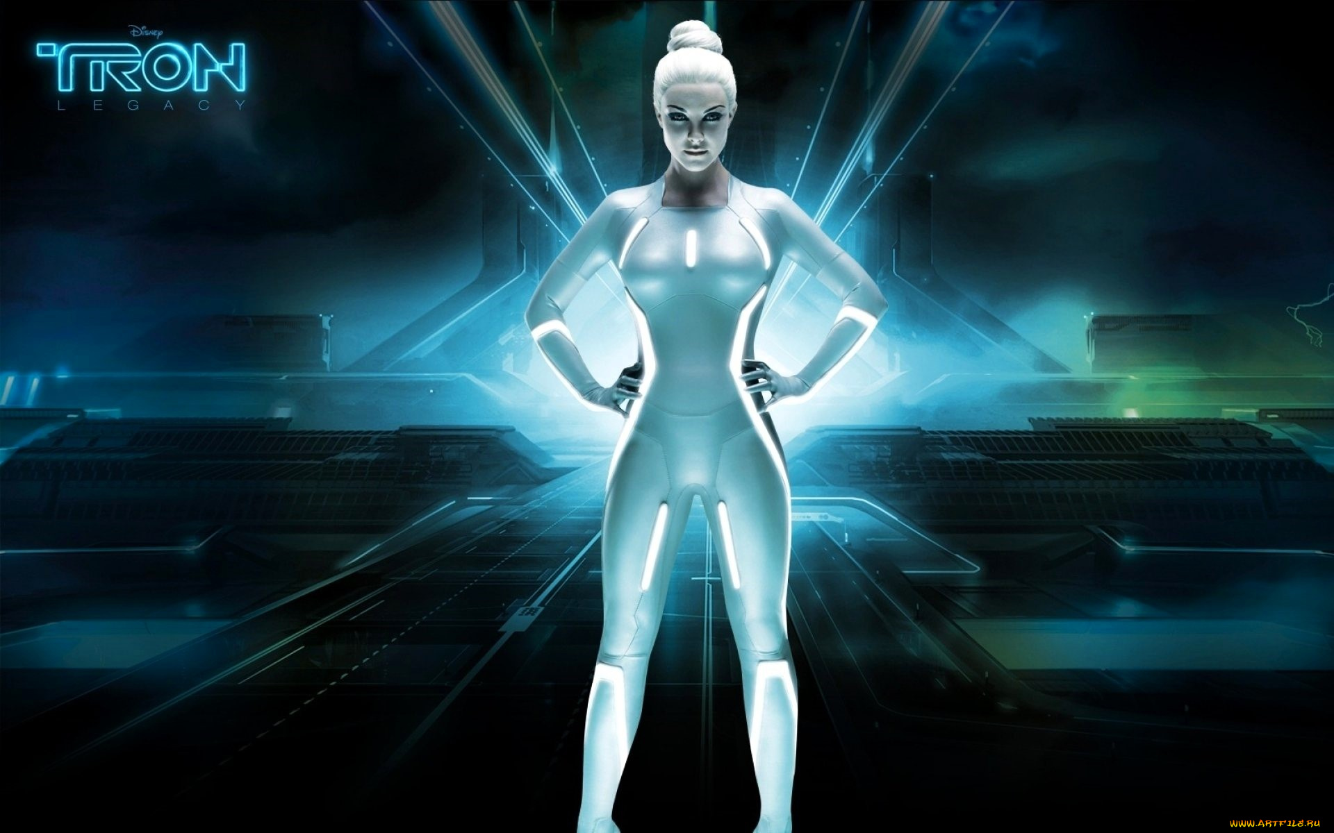 кино, фильмы, tron, legacy, девушка, костюм, неон, сияние