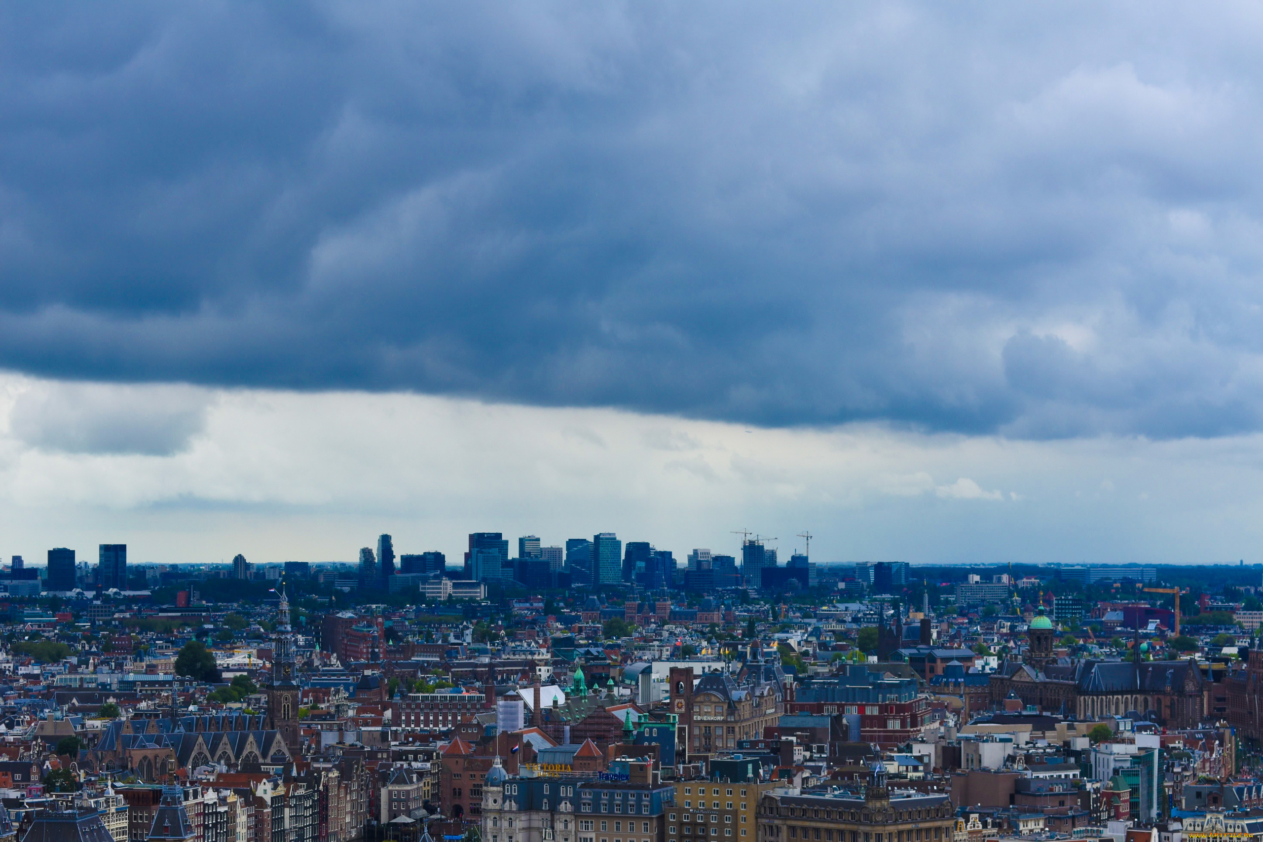 города, амстердам, , нидерланды, панорама