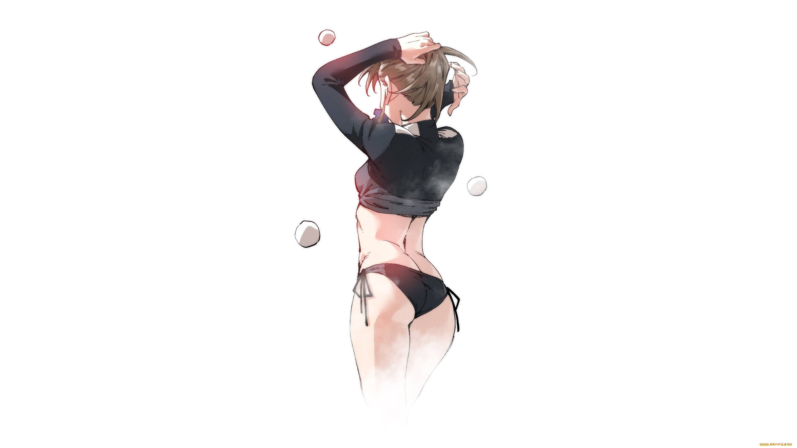 рисованное, люди, красивая, девушка