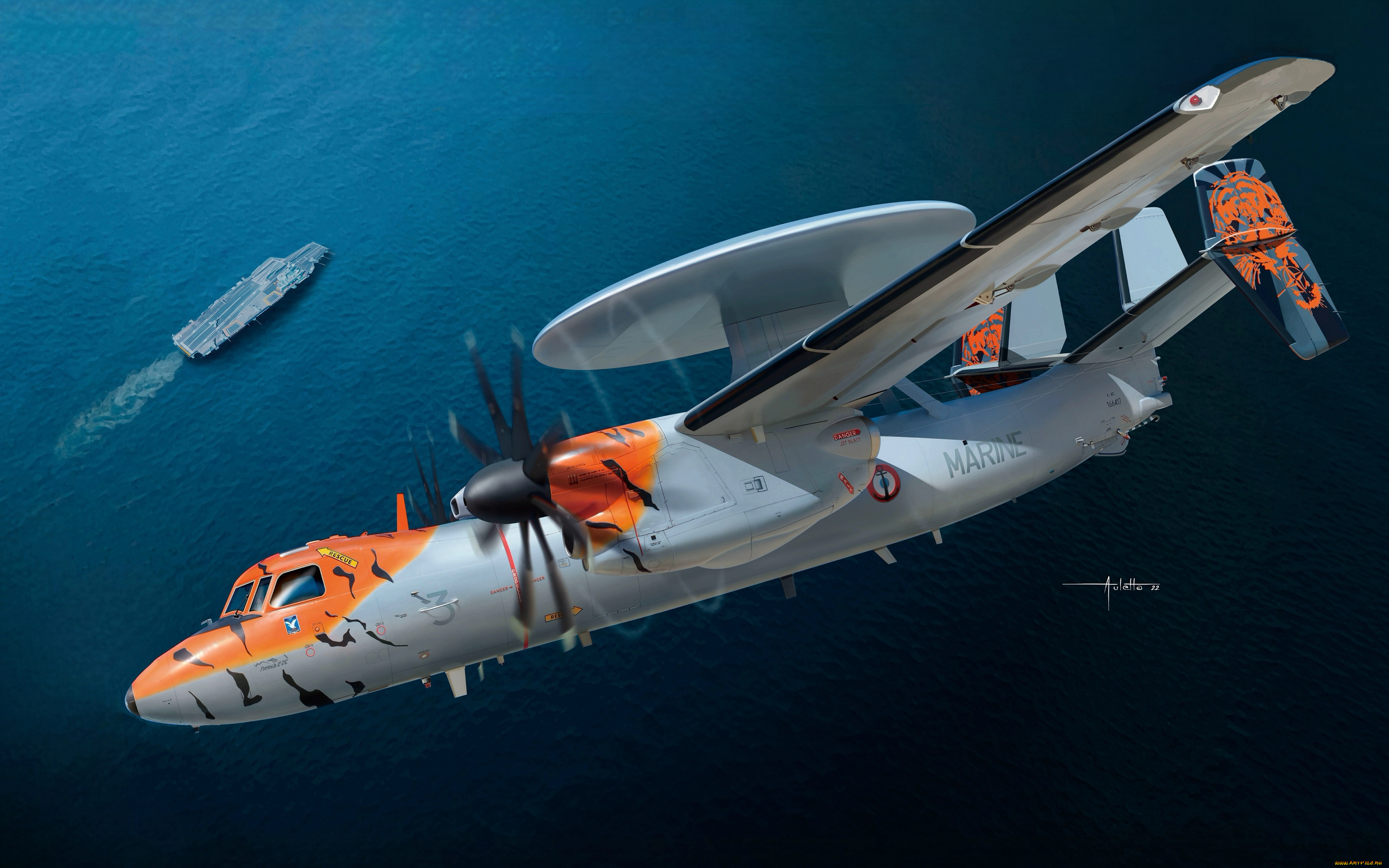 боевые, самолёты, авиация, 3д, рисованые, v-graphic, море, корабль, радиалакационный, в, развороте, морская