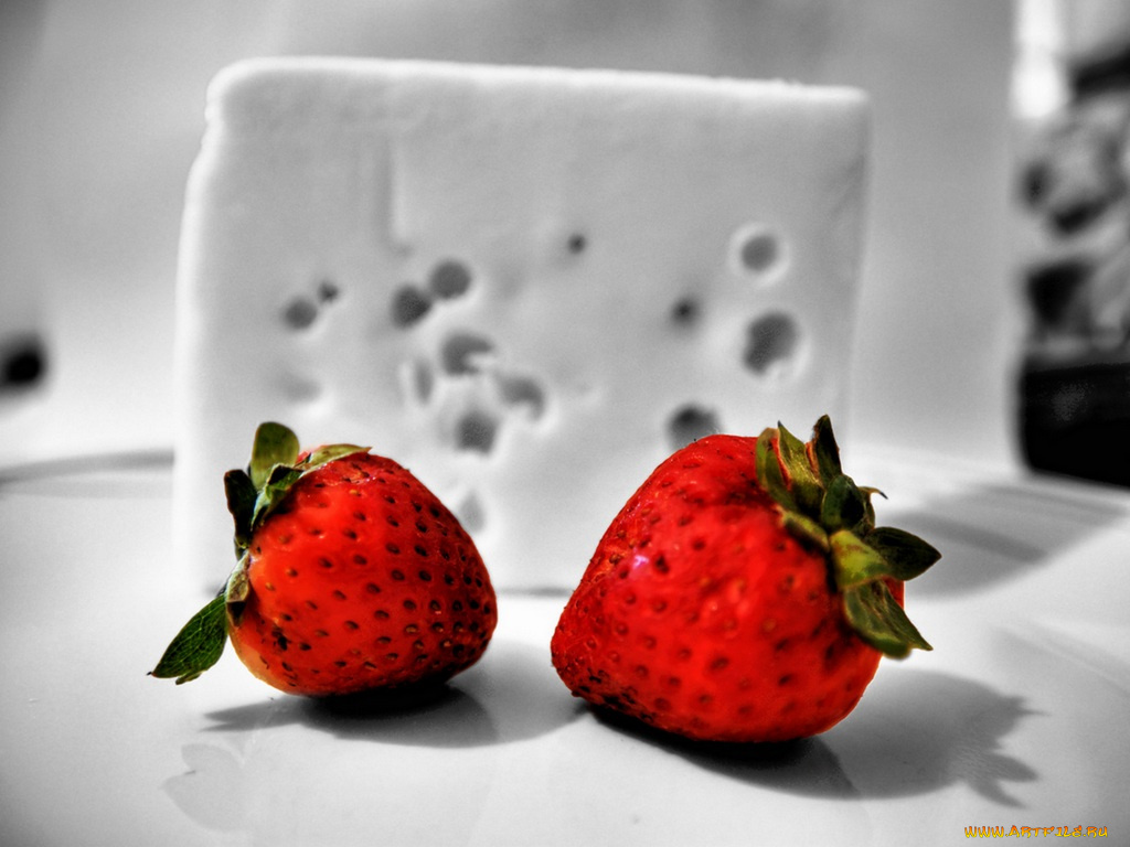 еда, клубника, земляника